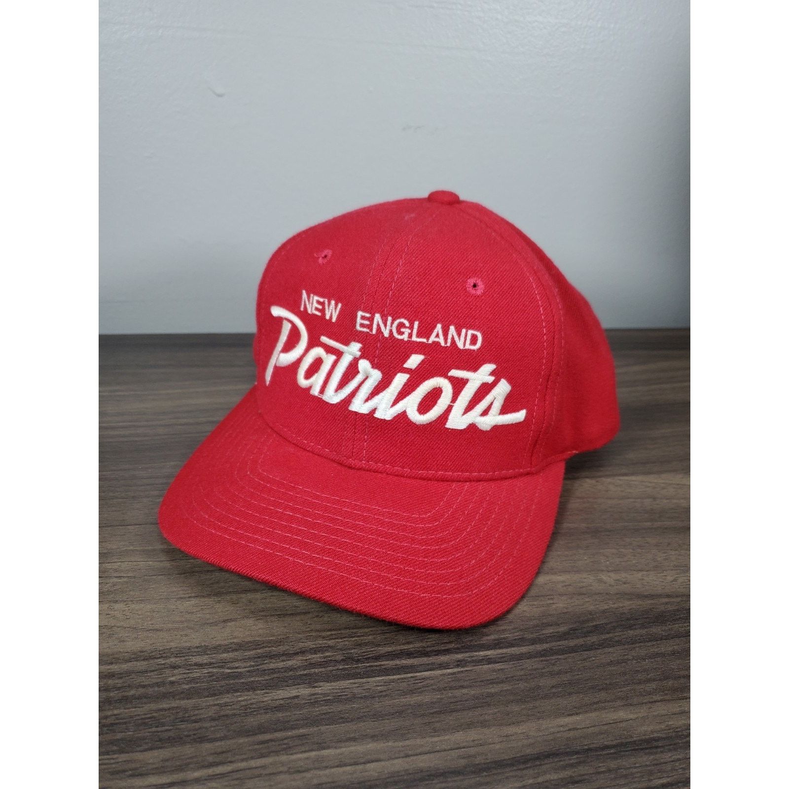 NFL × Sports Specialties × Vintage Vintage New England Patriots Script Hat Wool Snapback Cap Size ONE SIZE - 2 Thumbnail