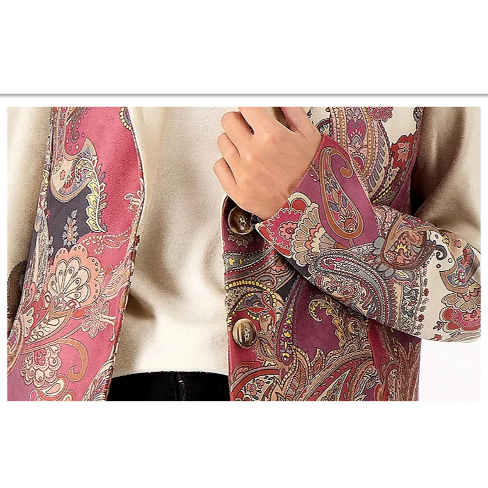 & Other Stories GRAVER Susan Graver Printem Jacket Black/Wine XL A547212 Size XL / US 12-14 / IT 48-50 - 2 Thumbnail