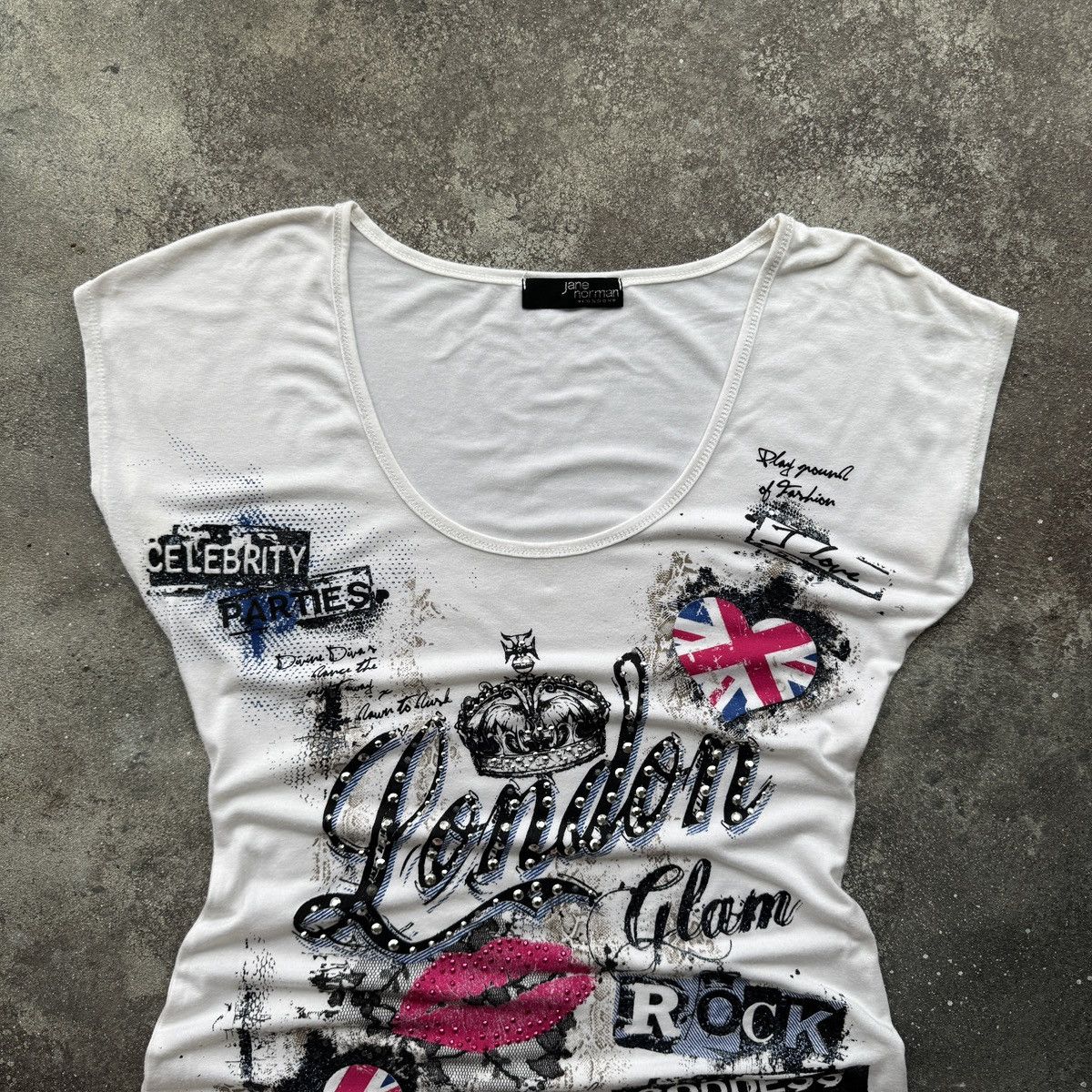 Hysteric Glamour 2000’s Jane Norman Vintage Glam Grunge T-Shirt Size L / US 10 / IT 46 - 2 Thumbnail