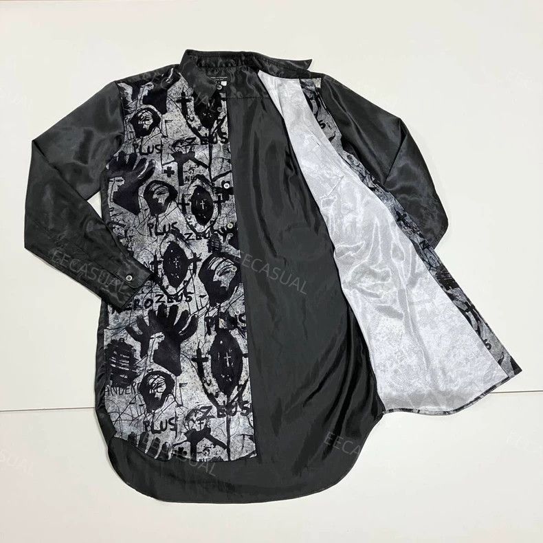 Comme des Garcons Comme Des Garcons Printed long silk shirt Size S / US 4 / IT 40 - 3 Thumbnail
