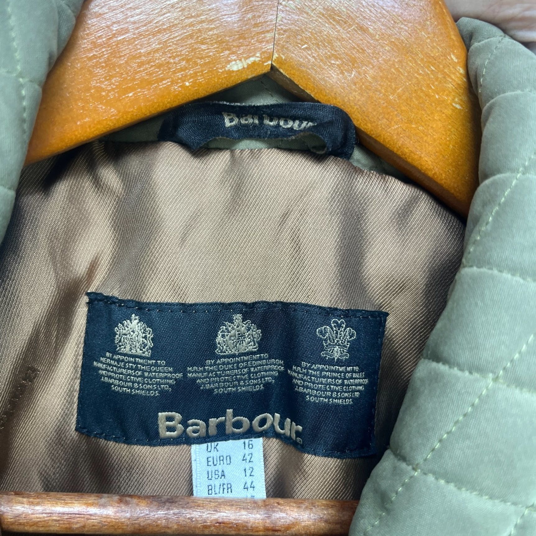 Barbour VINTAGE Barbour Jacket Womens 12 Quilted Tailored Beige Polyamide Outer Shell 12 Size XL / US 12-14 / IT 48-50 - 5 Thumbnail
