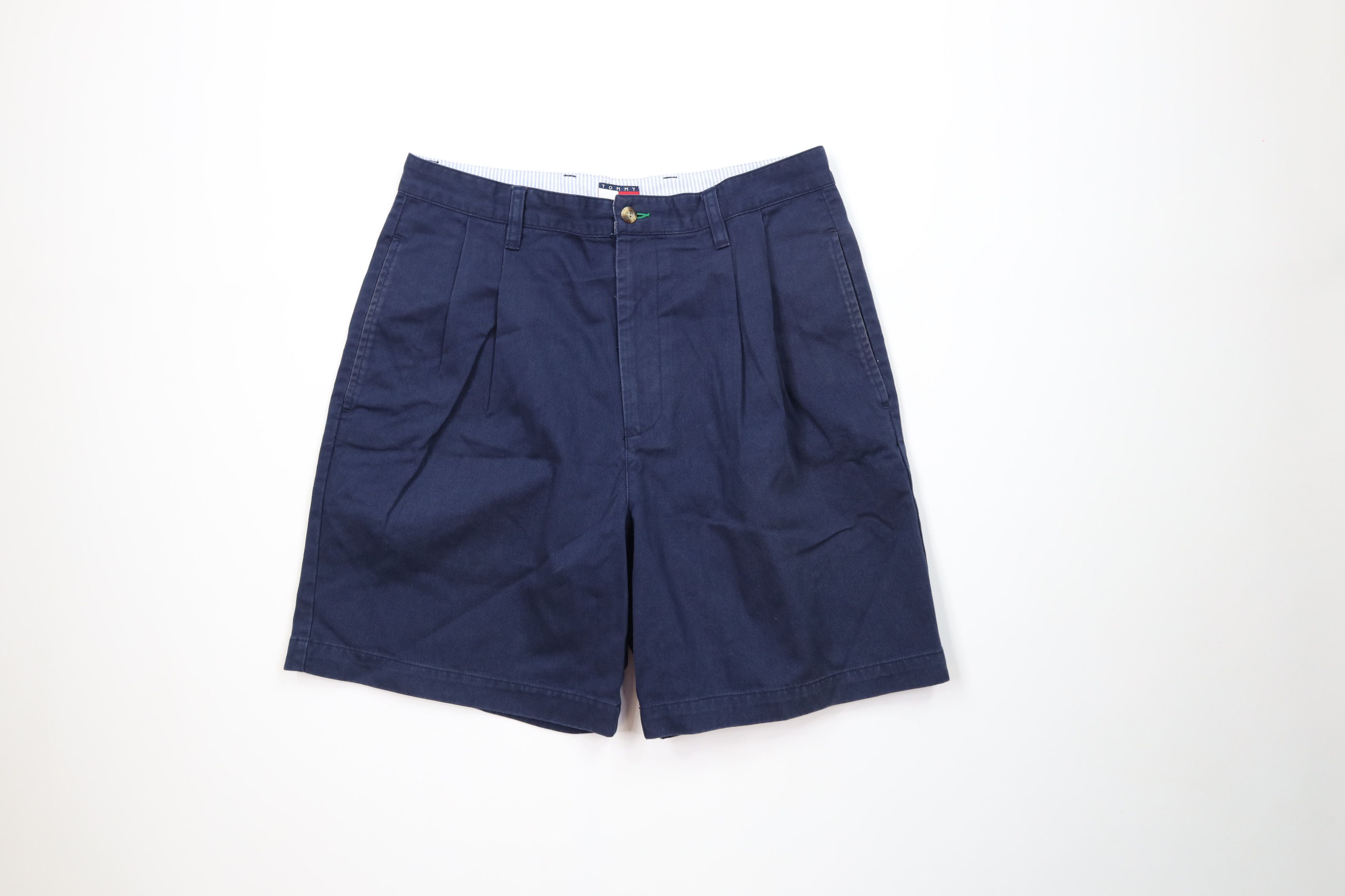Tommy Hilfiger Vintage 90s Tommy Hilfiger Golf Chino Shorts Blue Cotton Size US 33 - 1 Thumbnail