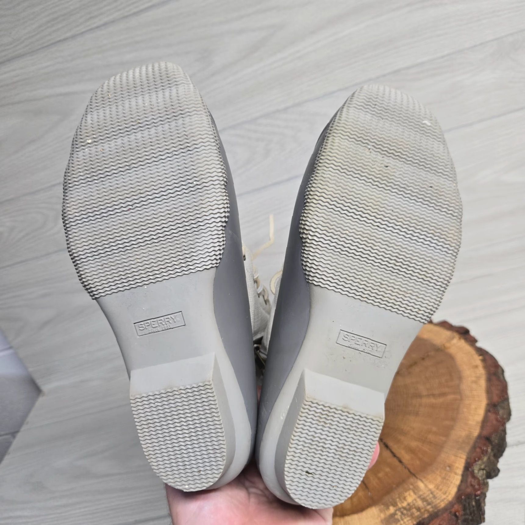 Sperry SPERRY Saltwater Duck Gray Lace Up Ankle Rain Boots Women's Size 7.5M Waterproof Outdoor Size US 8 / IT 38 - 6 Thumbnail
