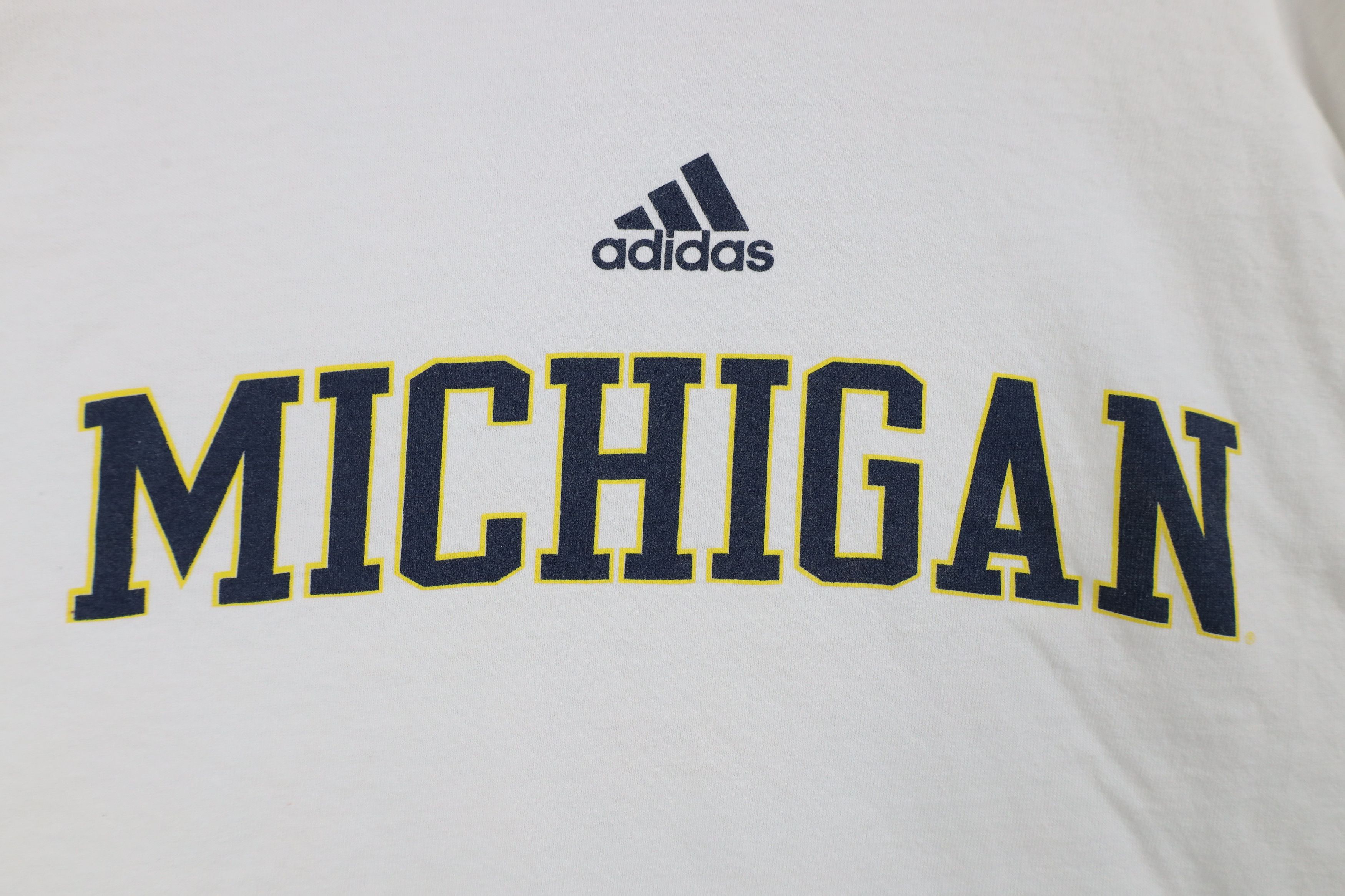 Adidas × Vintage Vintage Adidas University of Michigan Short Sleeve T-Shirt Size US XL / EU 56 / 4 - 4 Thumbnail