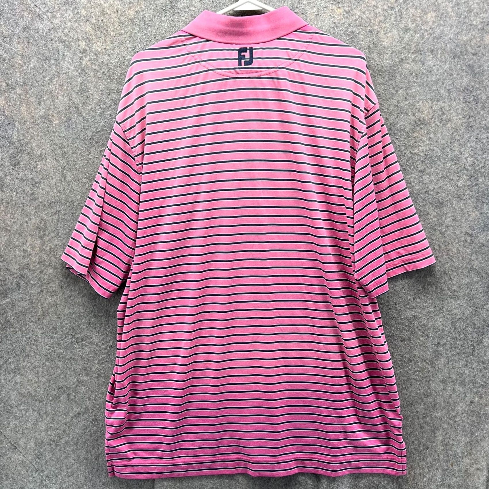 Footjoy VINTAGE FootJoy Polo Shirt Men XL Pink Striped Golf Bay Hill Logo Shirt Short Sleeve Button Collar Size US XL / EU 56 / 4 - 2 Thumbnail