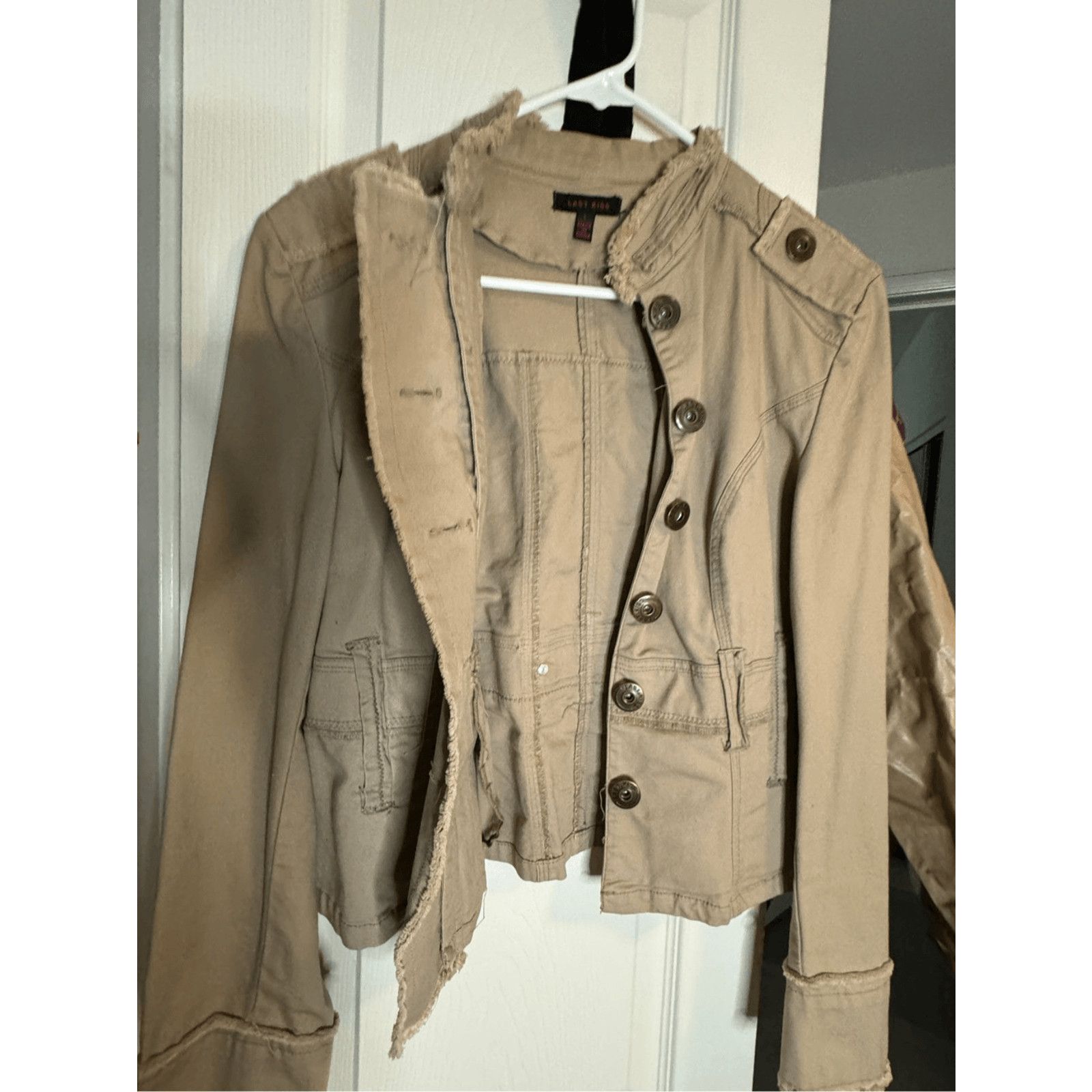 image of Vintage Jacket Coat in Beige, Women's (Size Small)