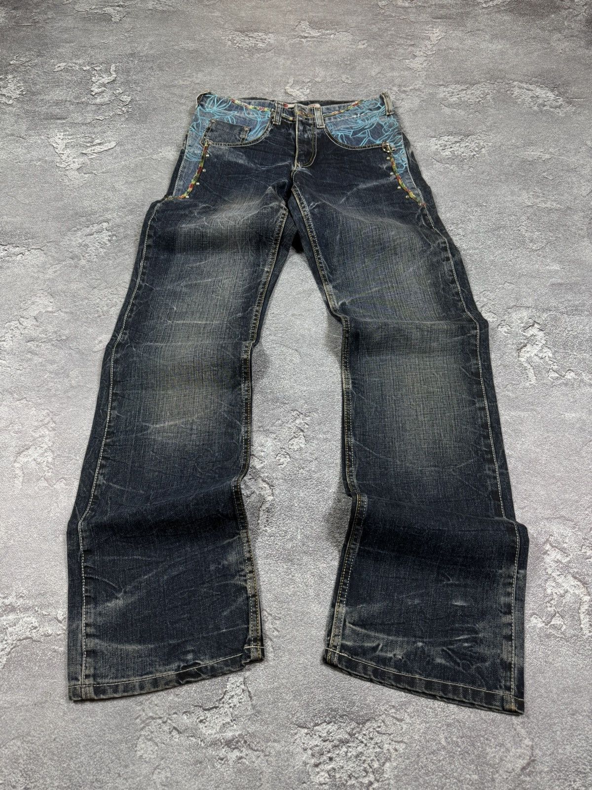 If Six Was Nine Midas Python Printed Mud Washed Distressed Bootcut