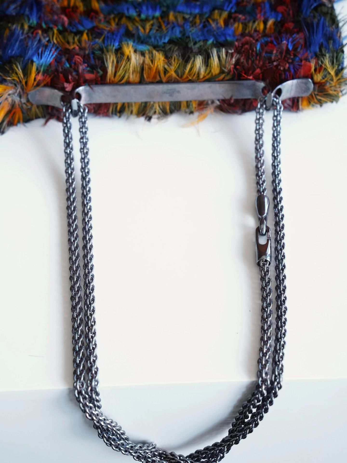 Valentino Valentino Vintage Feather Silver Crystal Buckle 2way Shoulder/Crossbody Bag Size ONE SIZE - 7 Thumbnail