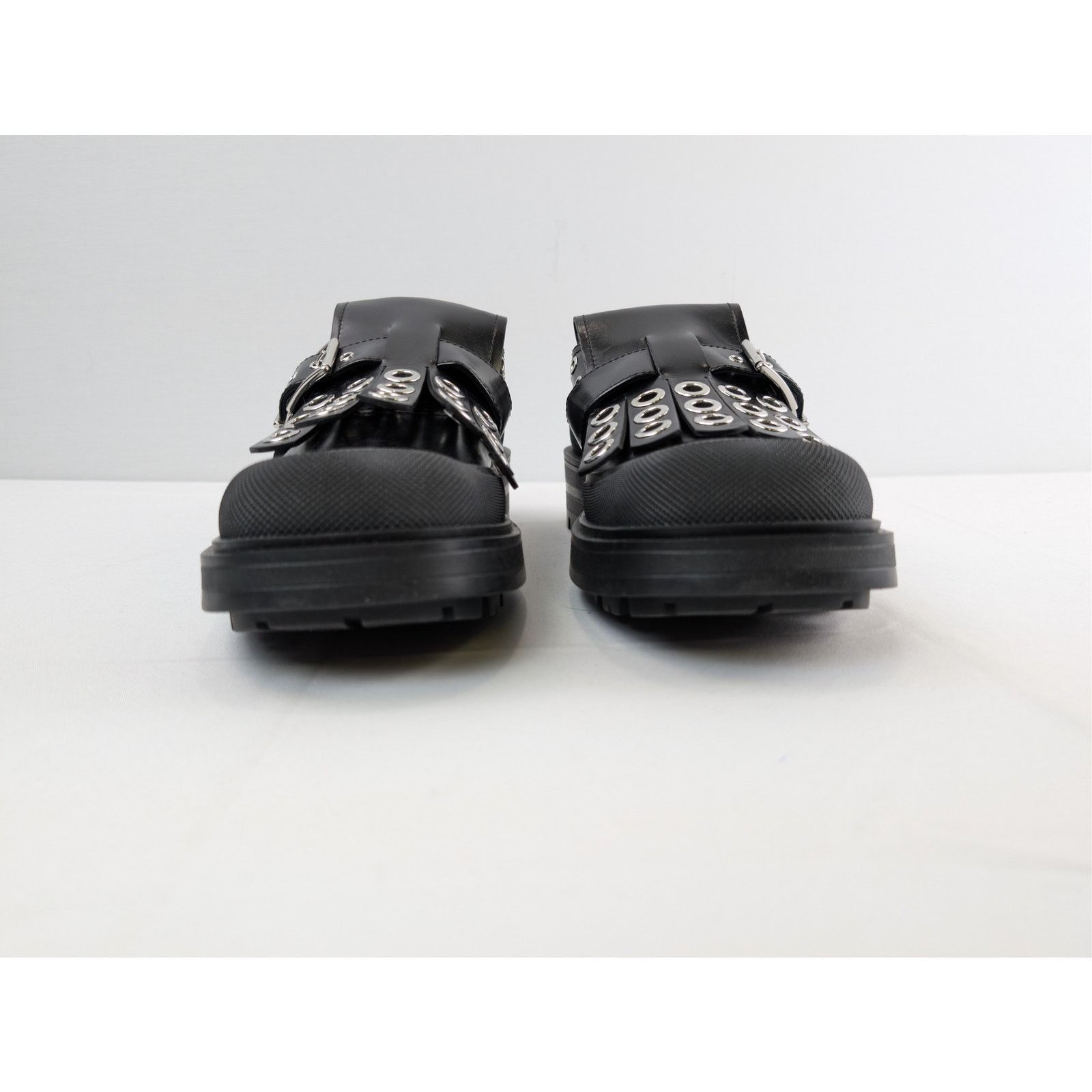 Alexander McQueen o1rshd1 Monk Strap Boxcar Hardware Shoe Tread Boots in Black Size US 11 / EU 44 - 9 Thumbnail