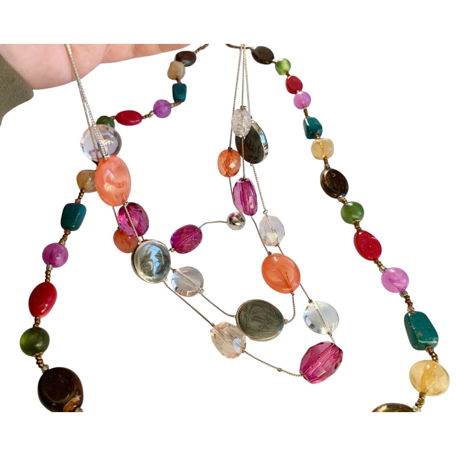 Other Pair of Pink & Coral Colorful Bead Necklaces (17" & 36") for Size ONE SIZE - 4 Thumbnail