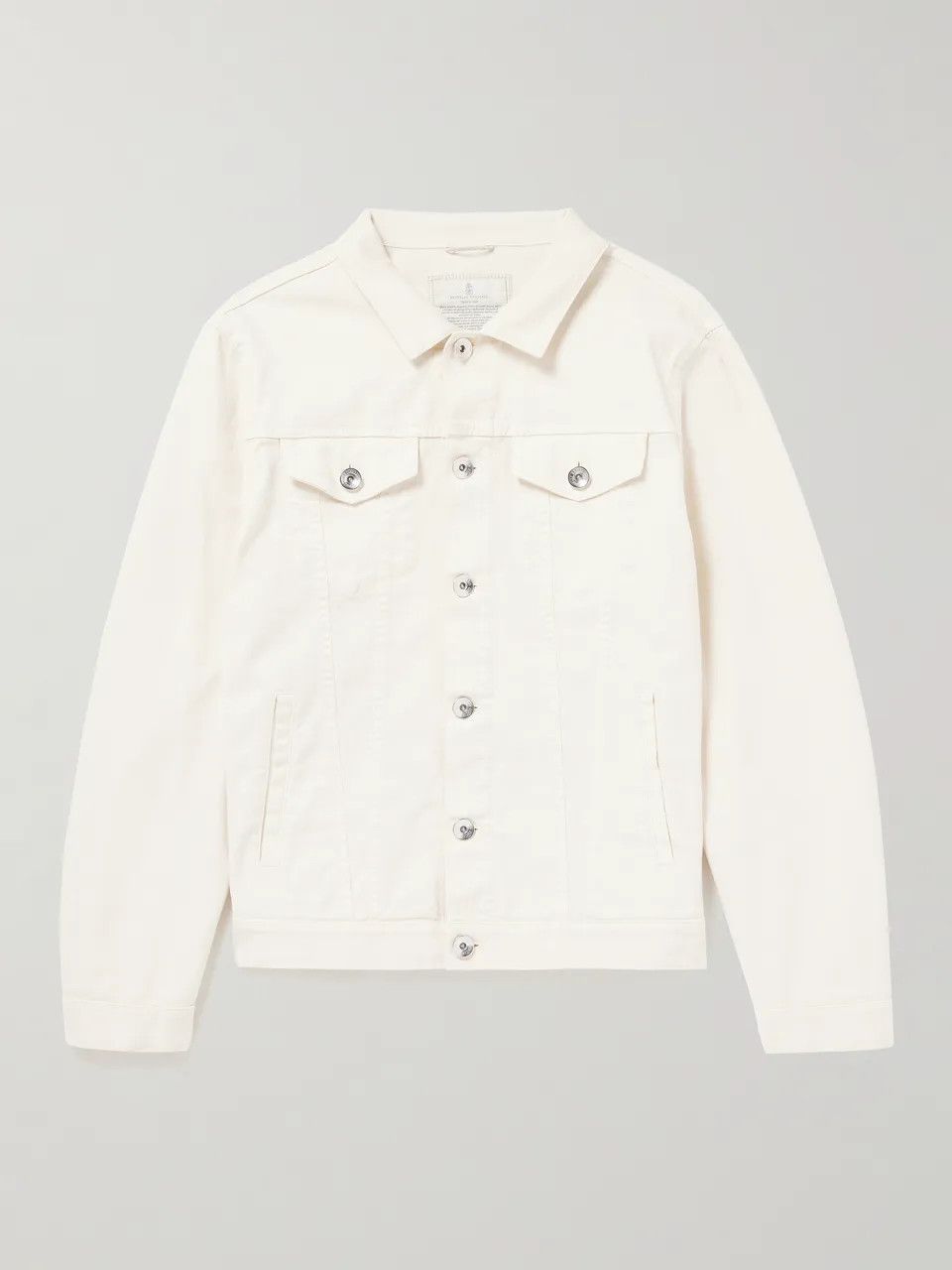 Brunello Cucinelli o1y0526 Denim Jacket in White Size US M / EU 48-50 / 2 - 1 Thumbnail