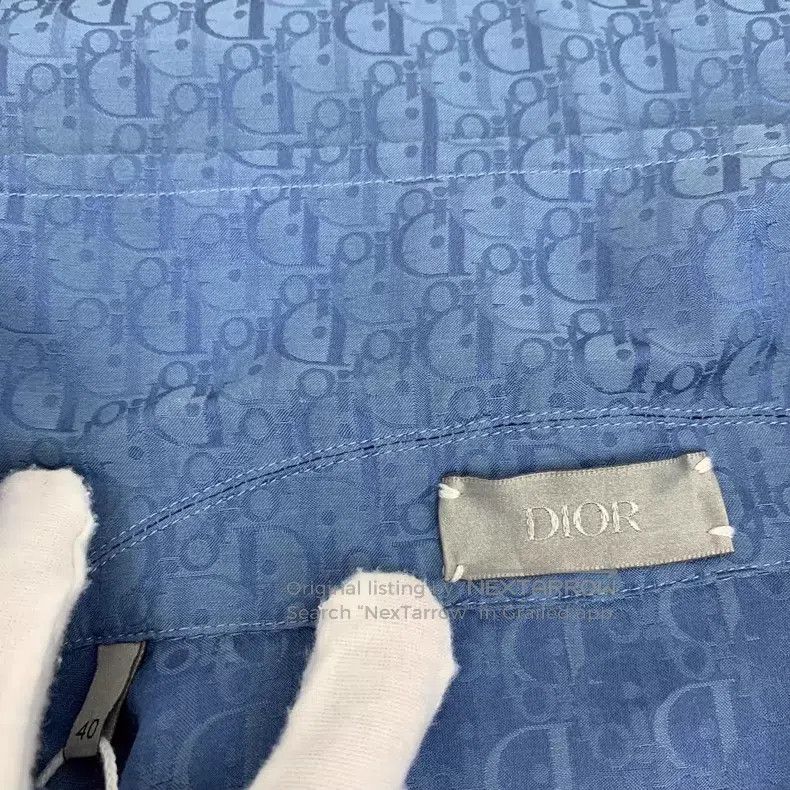 Dior Dior Sky blue logo jacquart full print mulberry silk lapel Size US XXS / EU 40 - 8 Thumbnail