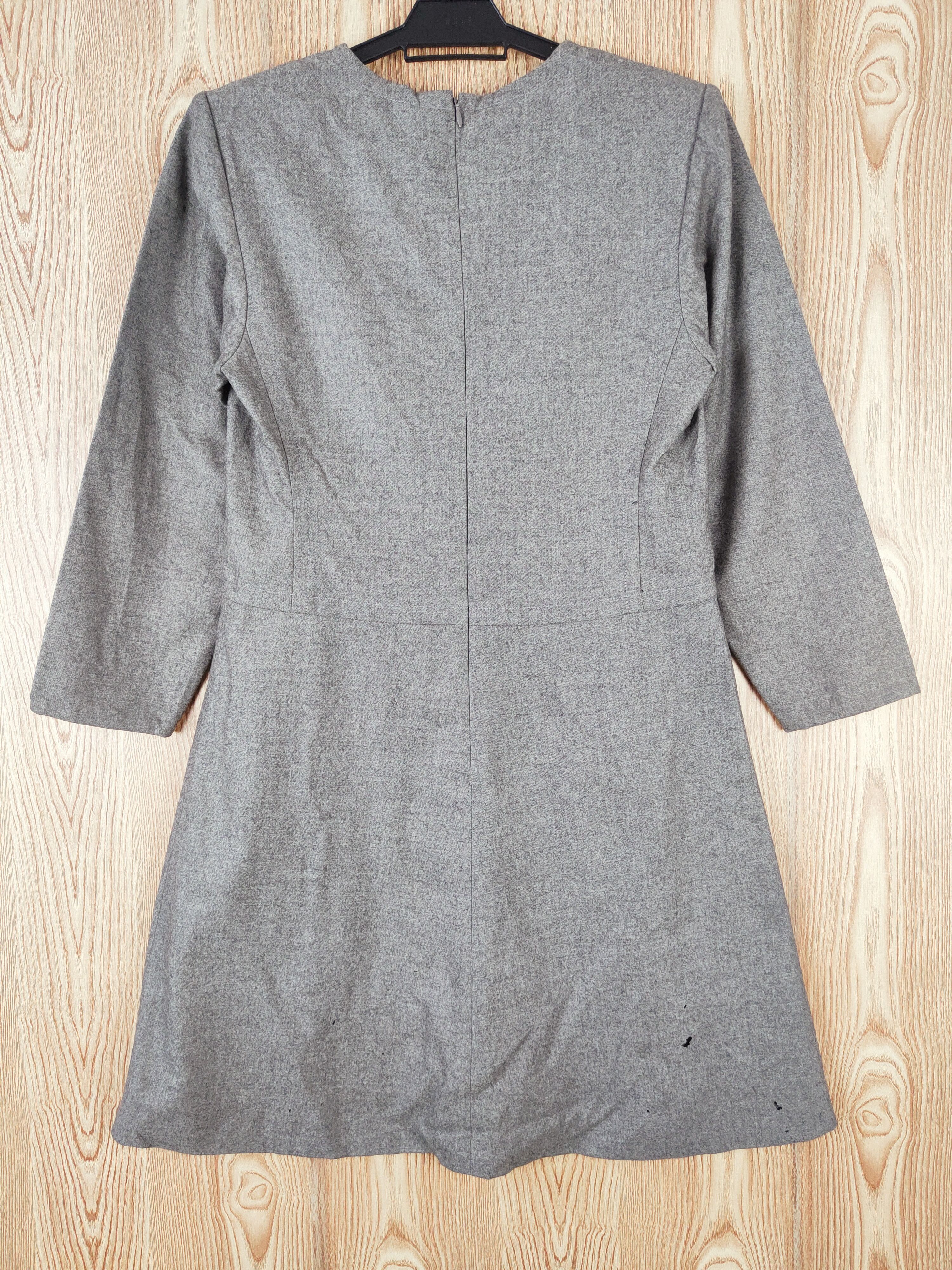 Designer × Yves Saint Laurent Yves Saint Laurent Gray Long Sleeve Midi Dresses Size S / US 4 / IT 40 - 10 Thumbnail