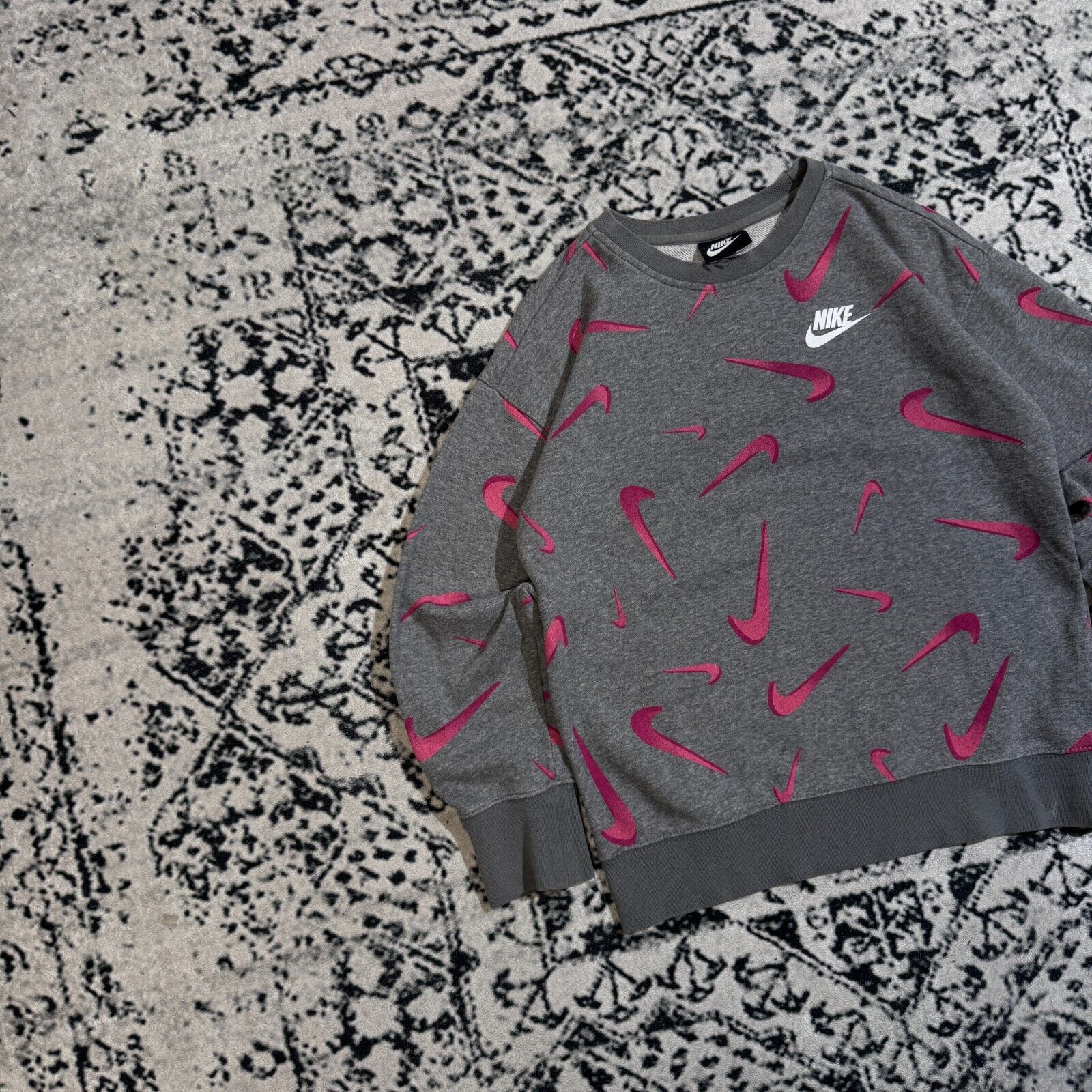 Nike × Vintage Nike Unisex Grey Cotton Sweatshirt Size XS Blank Swoosh Size US XS / EU 42 / 0 - 3 Thumbnail