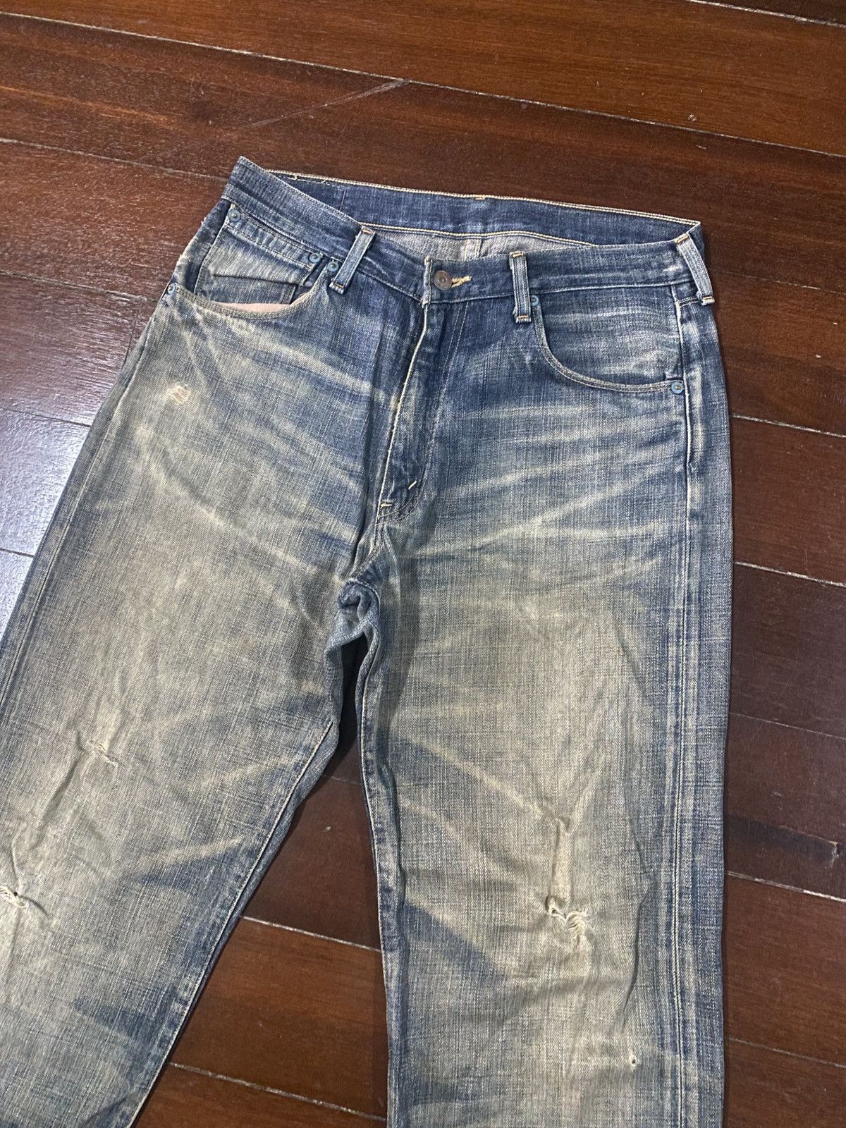 Levi's Rare Levi’s 553 Fade Denim mud wash distressed selvedge Size US 33 - 4 Thumbnail