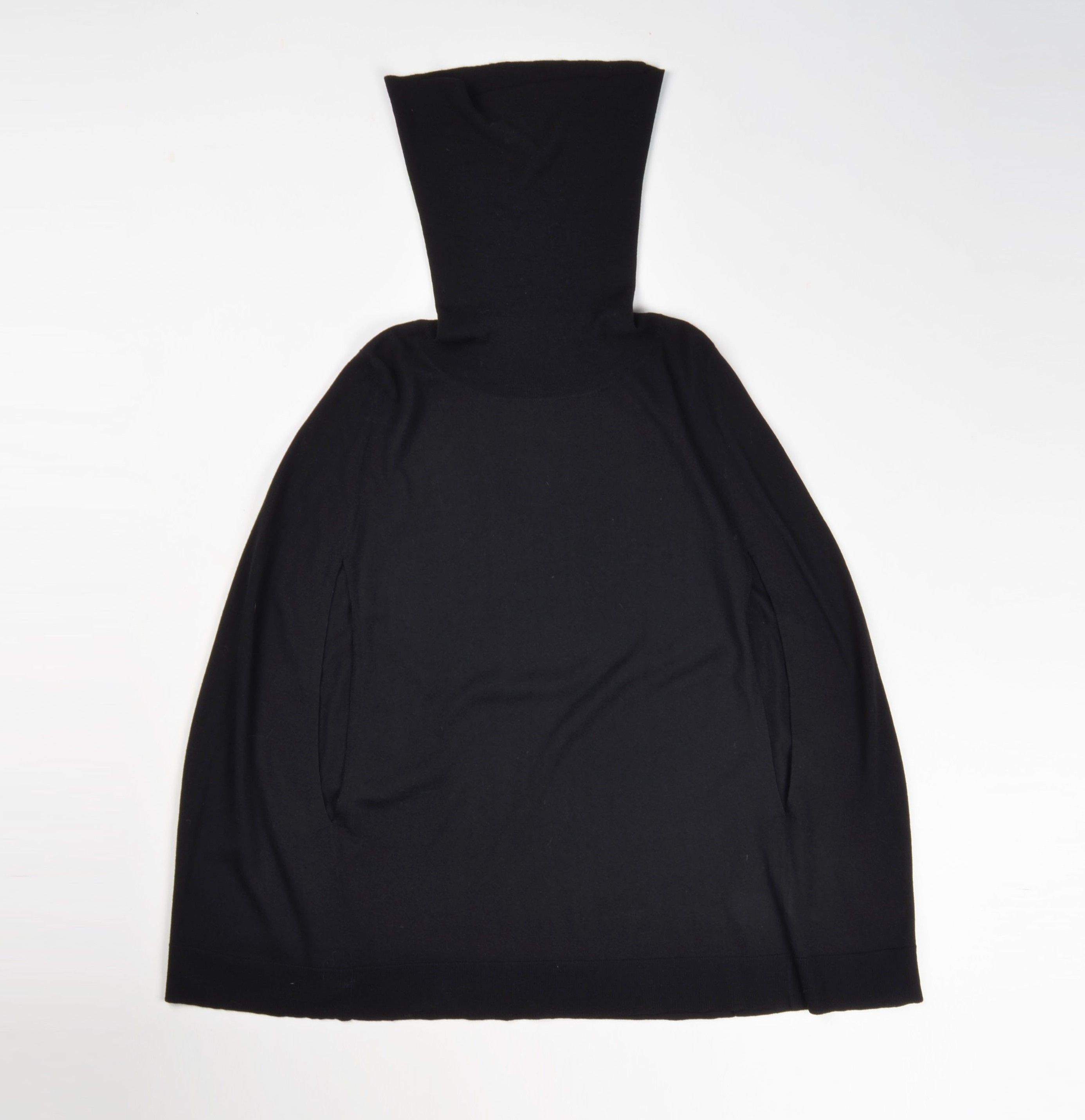 DKNY DKNY Black Merino Wool Turtleneck Cape Sweater Poncho Top Size M / US 6-8 / IT 42-44 - 4 Thumbnail
