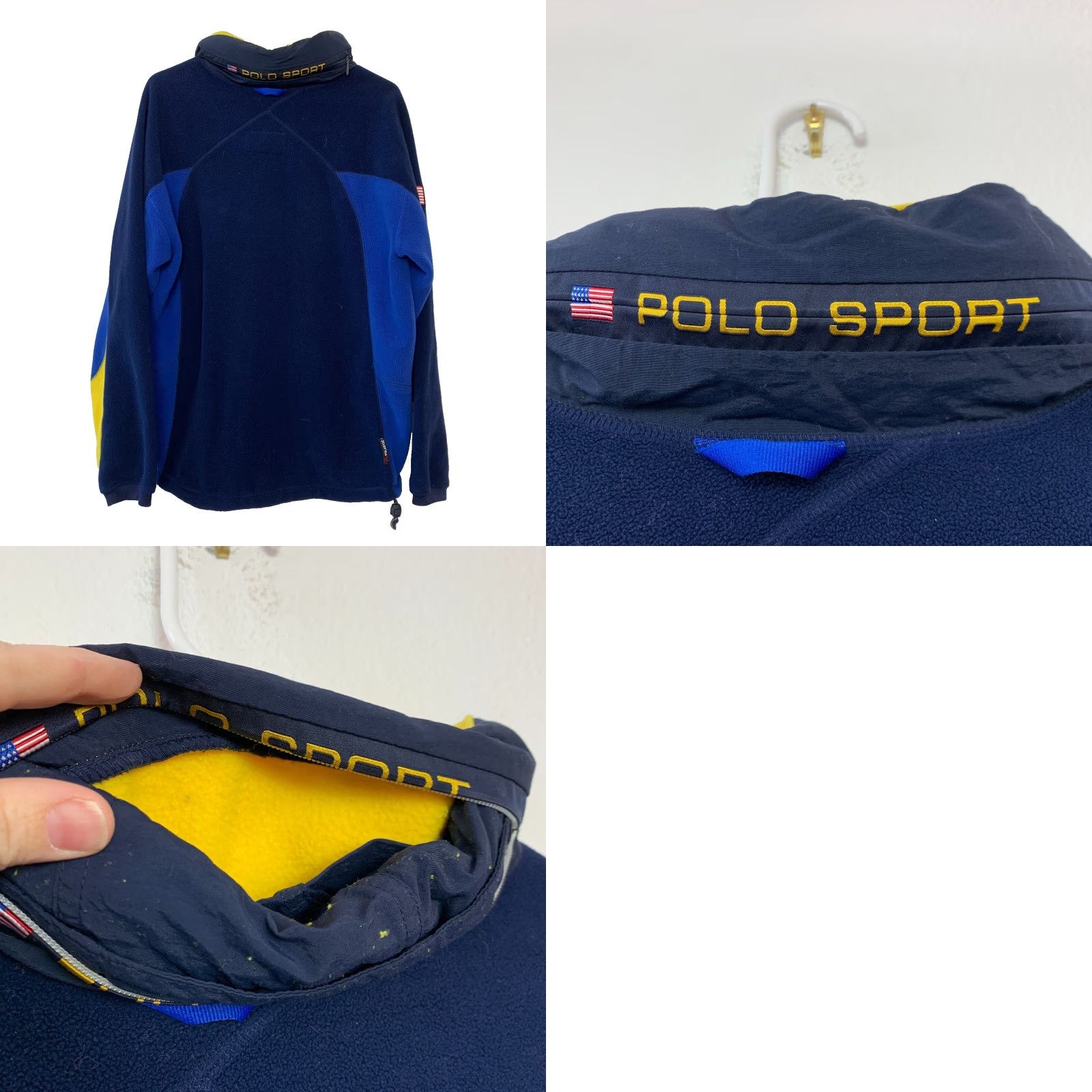 Ralph Lauren Polo Sport Ralph Lauren Jacket Mens Medium Full Zip Fleece Blue Yellow Pockets 90s Style Size US M / EU 48-50 / 2 - 8 Thumbnail