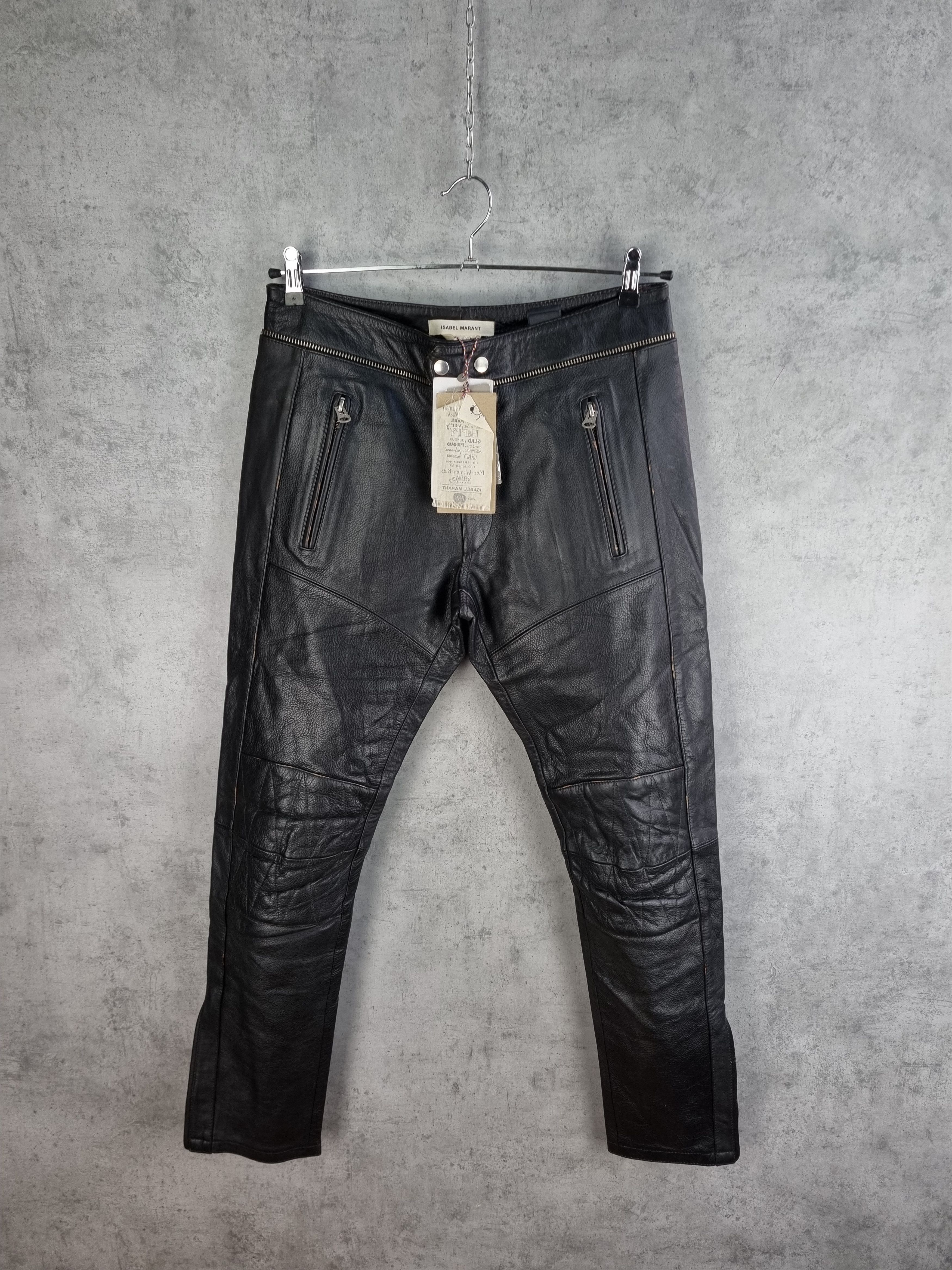 NEW 2013 Isabel Marant Leather Double Knees Biker Pants