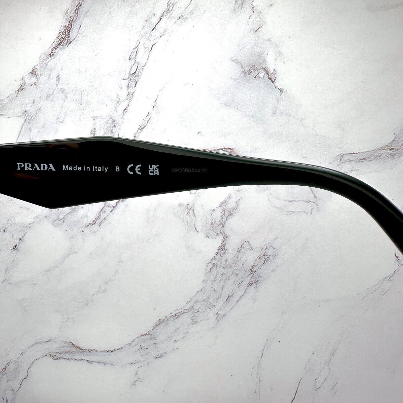 Prada PRADA Sunglasses Symbole Gold Logo Black Authentic Cat Eye Size ONE SIZE - 8 Thumbnail