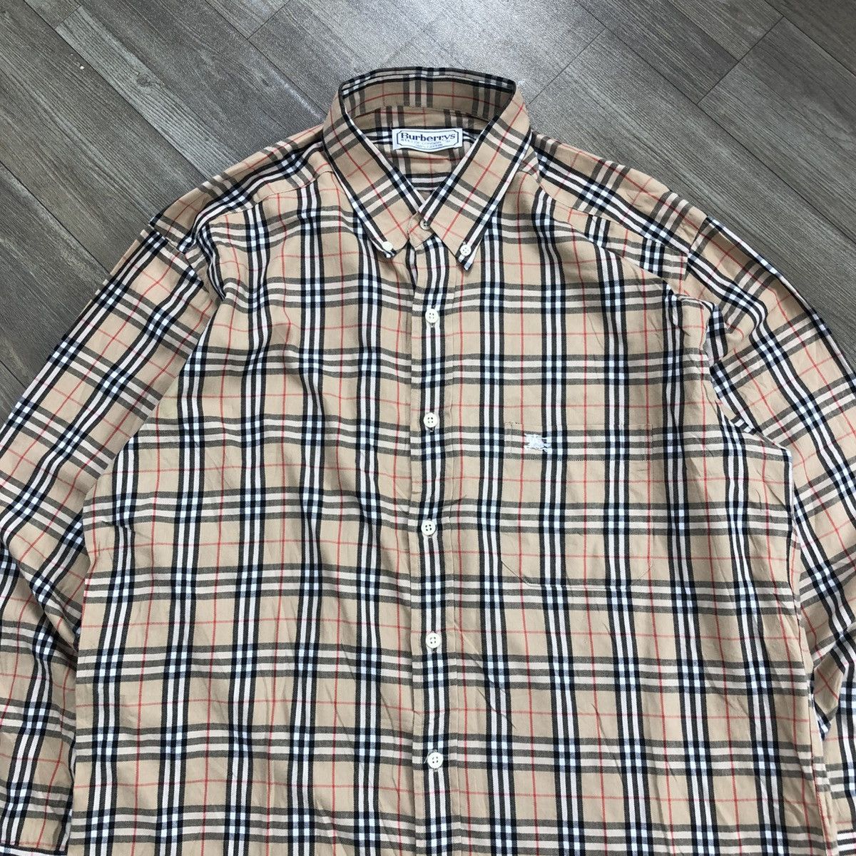 Burberry Vintage Burberrys Nova Check Plaid Iconic Long Shirt Size US XL / EU 56 / 4 - 2 Thumbnail