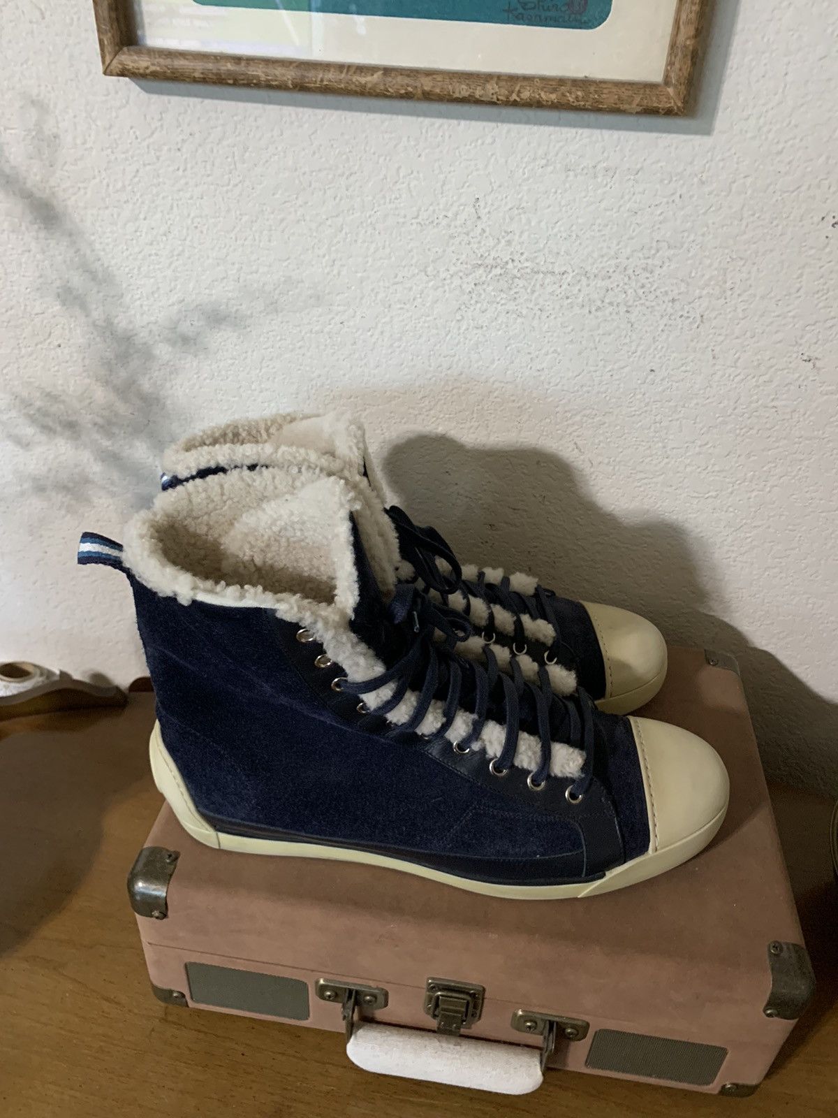 Gucci Suede Shearling Fashion Sneakers Size US 10.5 / EU 43-44 - 3 Thumbnail