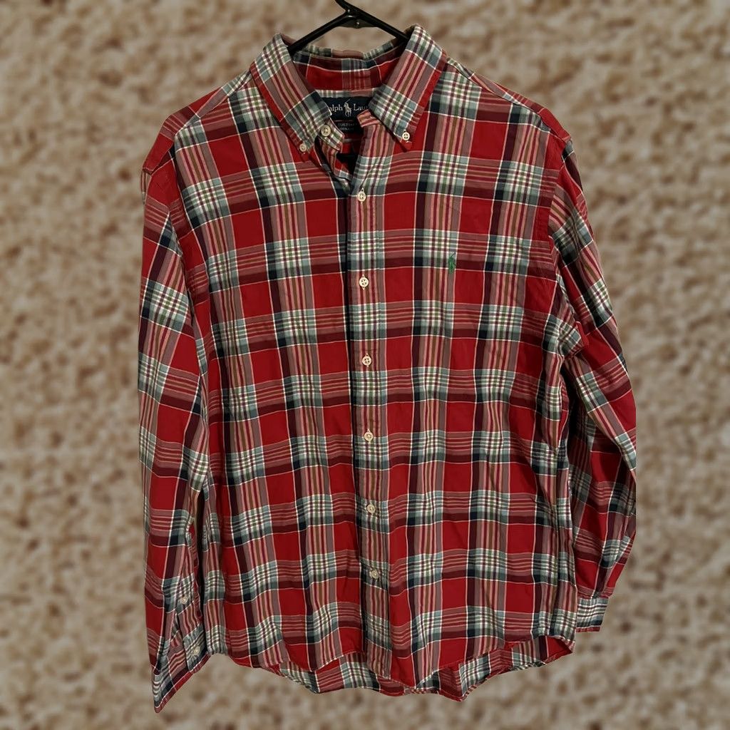 Polo Ralph Lauren Polo Ralph Lauren Custom Fit Multicolor Plaid Button Up Casual Shirt - Men's L Size US L / EU 52-54 / 3 - 1 Thumbnail