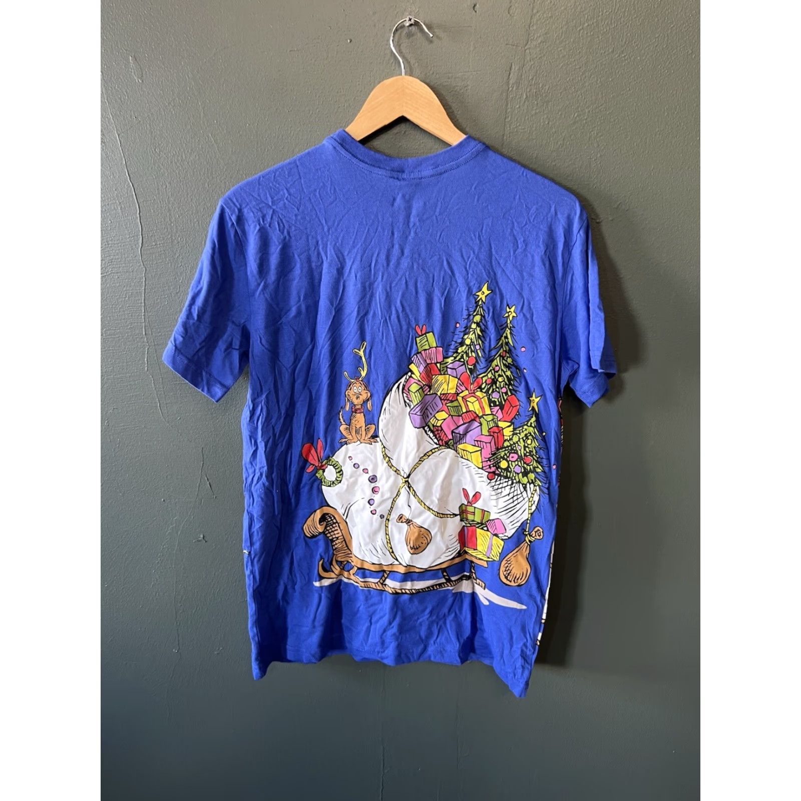 Gloverall Dr. Seuss The Grinch All Over Print T-Shirt Blue Short Sleeve Crew Neck Men S Christmas L size? Size US S / EU 44-46 / 1 - 2 Thumbnail