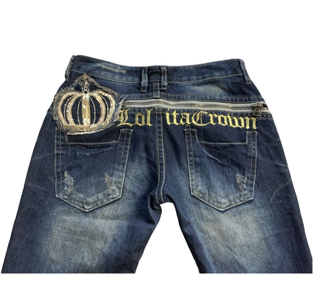 Japanese Brand LOLITA CROWN EMBROIDERY JEANS Size US 34 / EU 50 - 6 Thumbnail