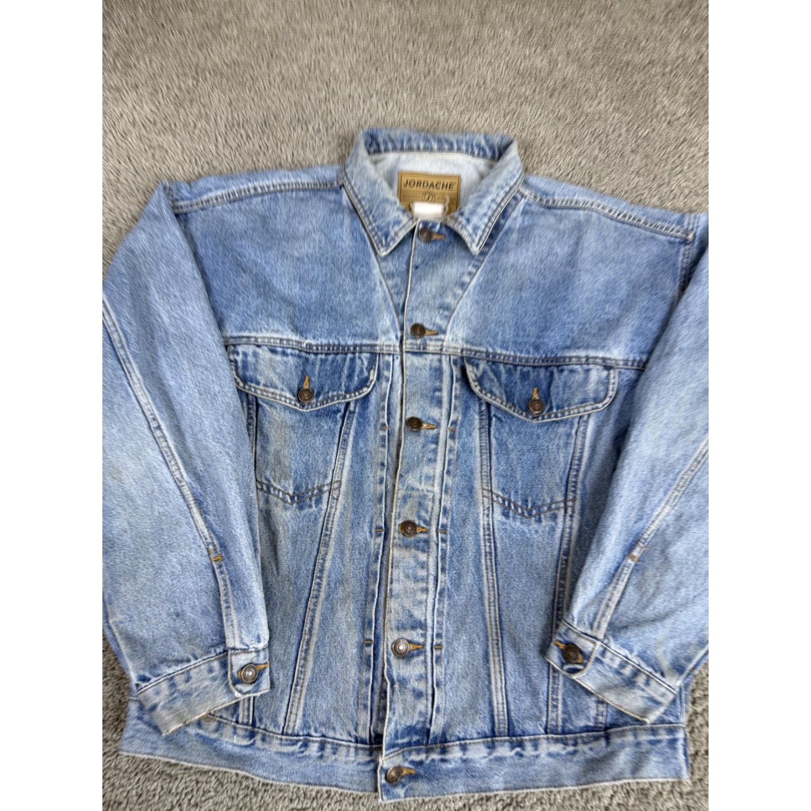 Jordache VTG Jordache Jacket Mens 2XL Trucker Button Front Denim Casual Classic Jeanswear Jacket Size US 39 - 3 Thumbnail