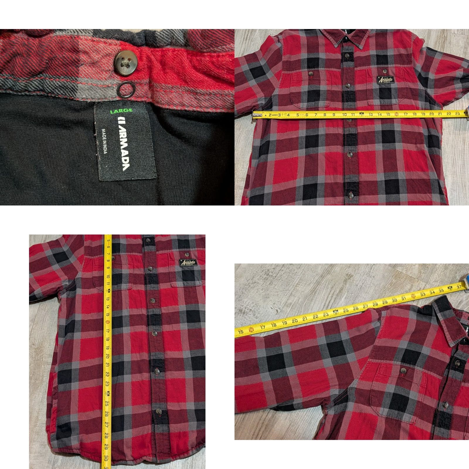 Vintage VINTAGE Armada Men's Buffalo Plaid Tech Flannel Button Up L/S Lined Shirt Size L Size US L / EU 52-54 / 3 - 8 Thumbnail