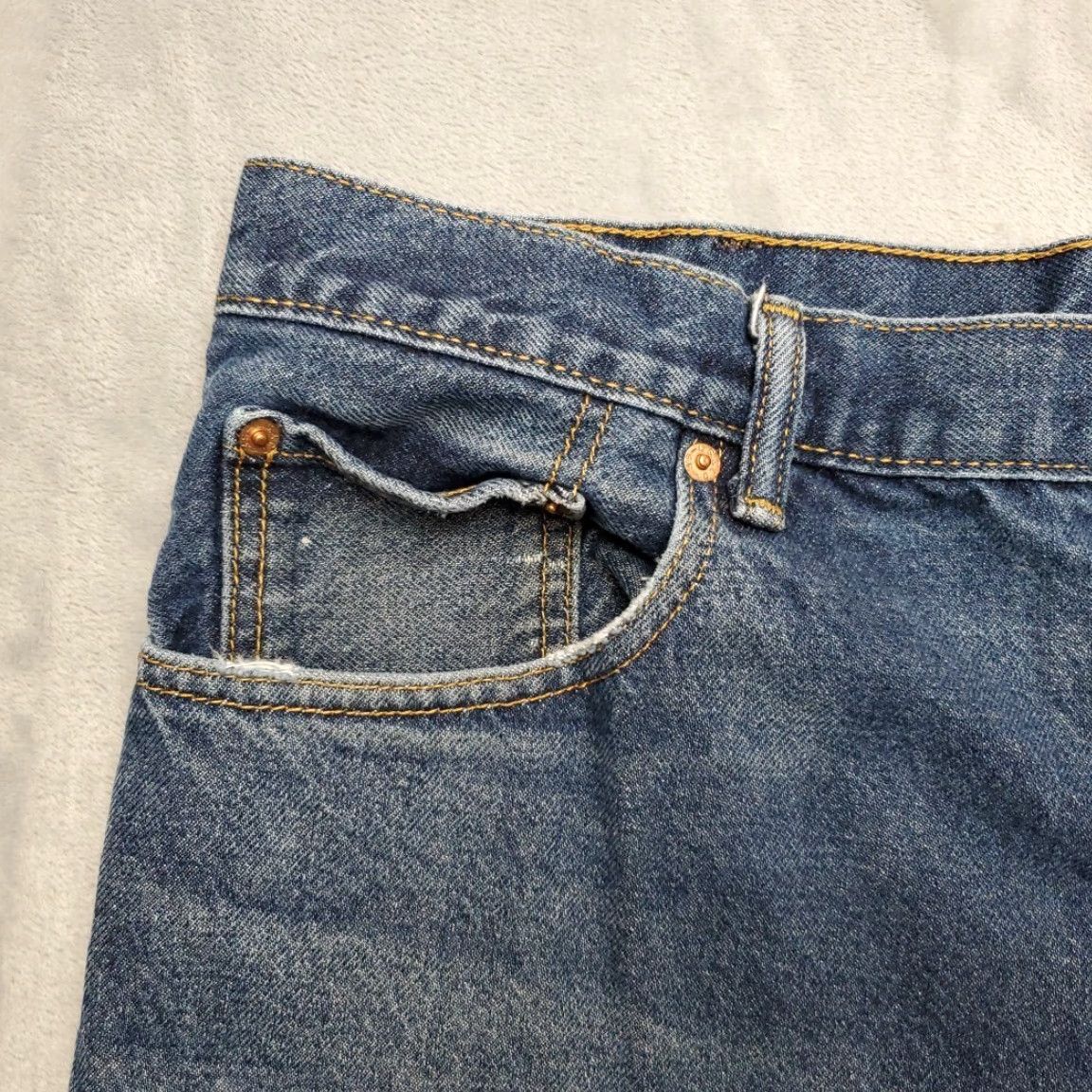 Denime VINTAGE Levis 517 Jeans Mens 38x32 Blue Faded Denim 100% Cotton Classic Bootcut Pants Size US 38 / EU 54 - 6 Thumbnail