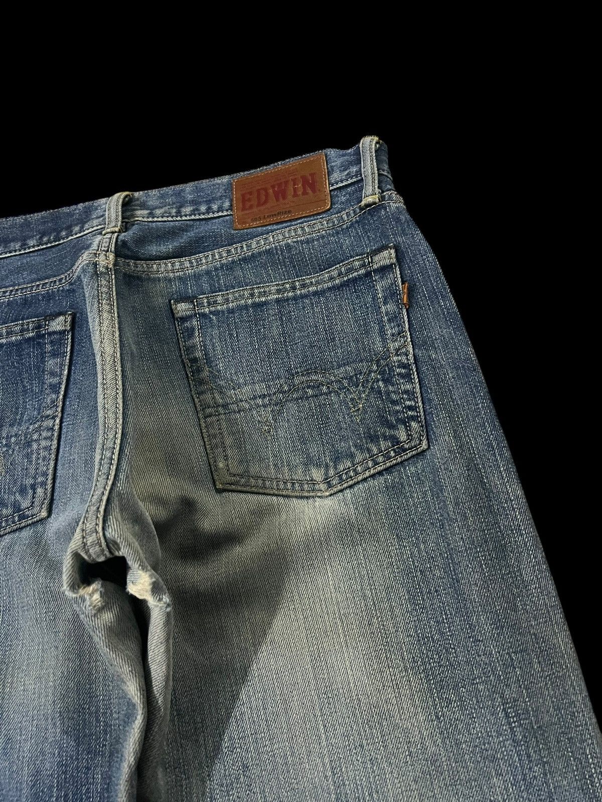 Edwin Vintage Edwin 505 Low Rize Selvedge Distress Mud Wash Jean Size US 31 - 17 Thumbnail