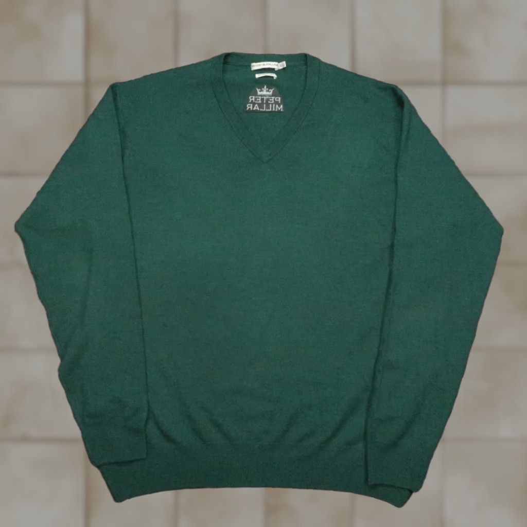 Peter Millar VINTAGE? (No) Peter Millar Sweater Men XL Green Merino Wool V Neck Tour Jumper XL Shirt? Size US XL / EU 56 / 4 - 1 Thumbnail
