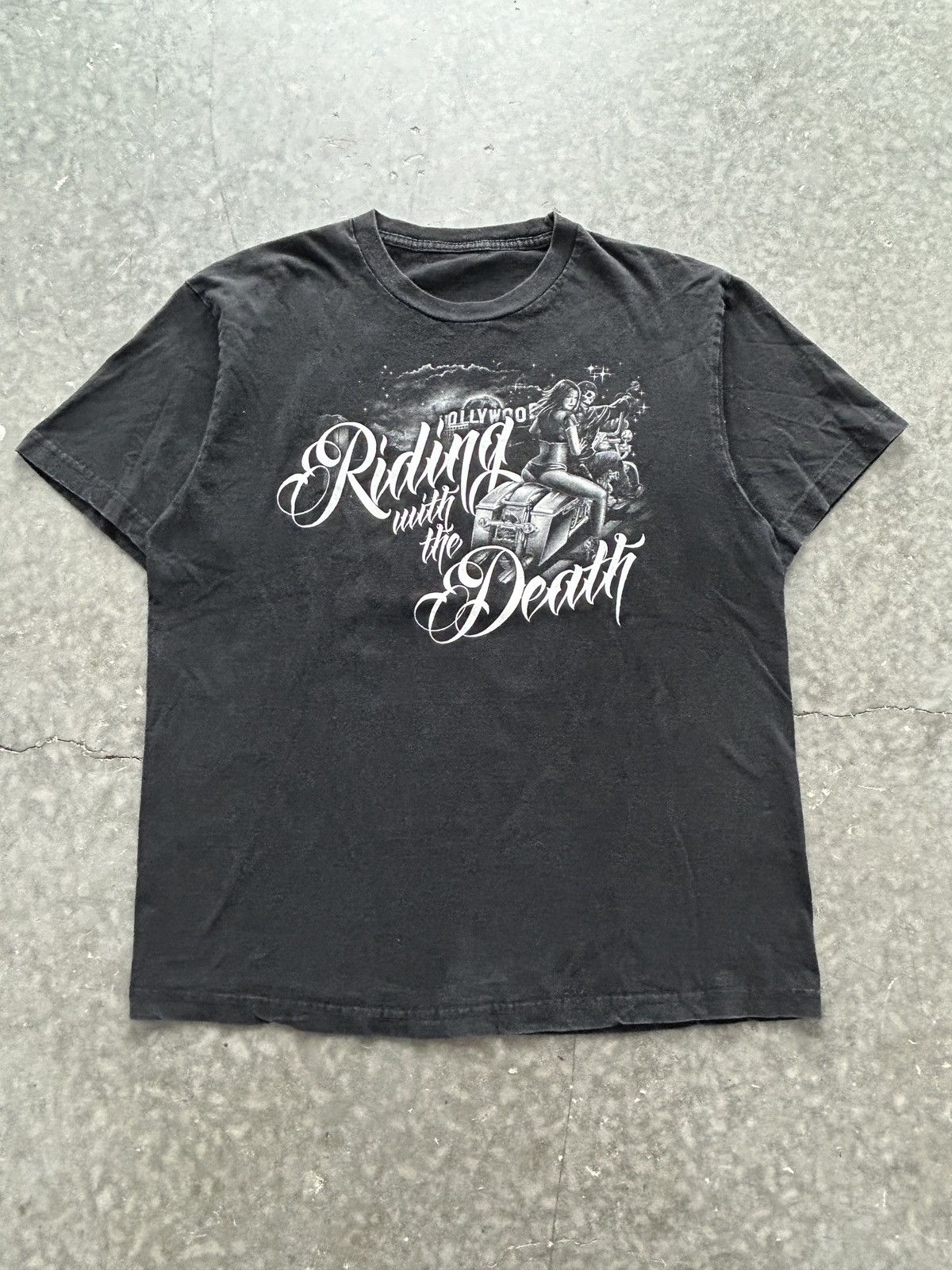 Vintage Vintage Y2K Faded Black Biker Tee Babe Size US XL / EU 56 / 4 - 3 Thumbnail