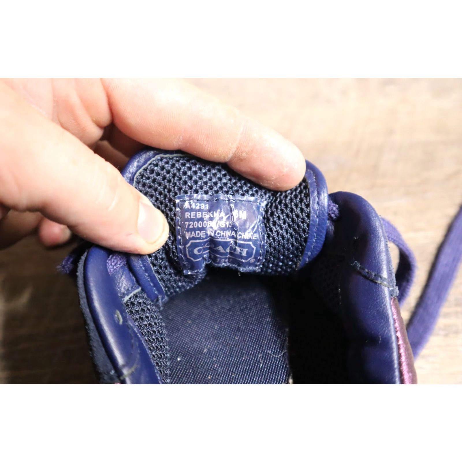 Coach Coach Rebekha Shoes Sneaker Women's 6 Navy Leather Suede Signature C Logo Casual Athletic Flat Top Low Top Size US 7 / IT 37 - 6 Thumbnail