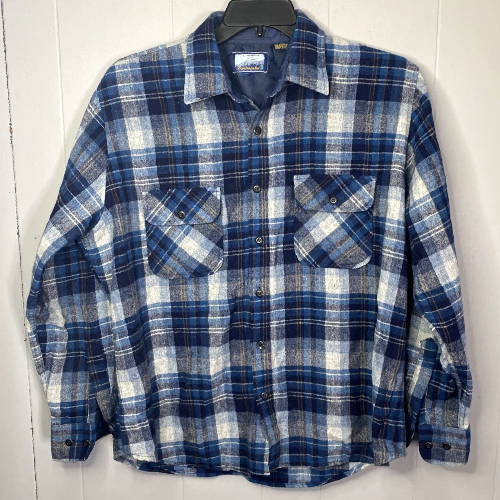 Vintage VINTAGE Fieldmaster Shirt Mens Large L Blue Plaid Wool Flannel 24x29 Button-Up Size US L / EU 52-54 / 3 - 3 Thumbnail