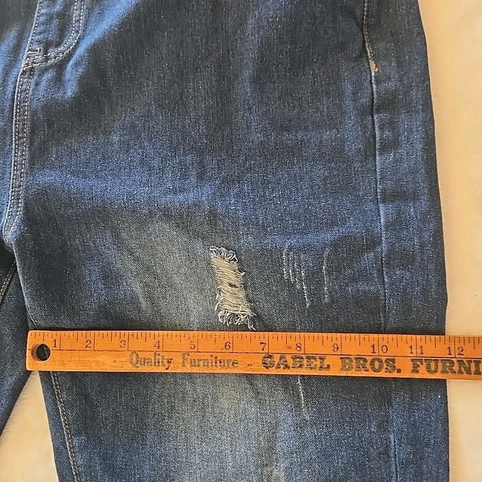 The Unbranded Brand JEANS Denim Overalls Women's Size XL Medium Wash Distressed Size 40" / US 18 - 8 Thumbnail