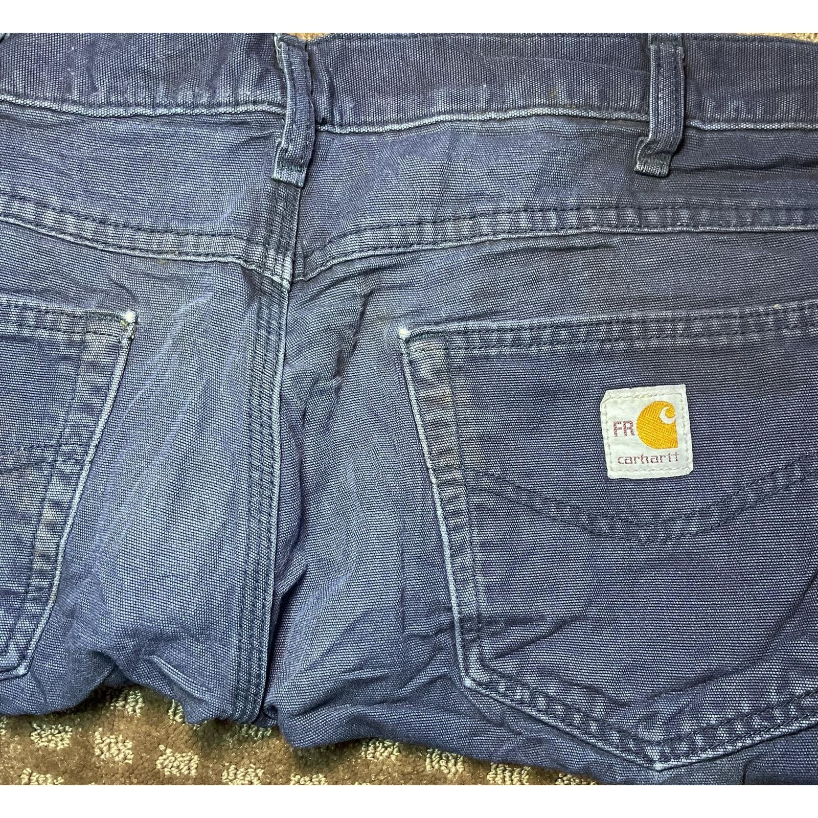 Carhartt 👖 Carhartt Men's Cotton Blend Work Pants Blue 36x32 Size US 32 / EU 48 - 4 Thumbnail