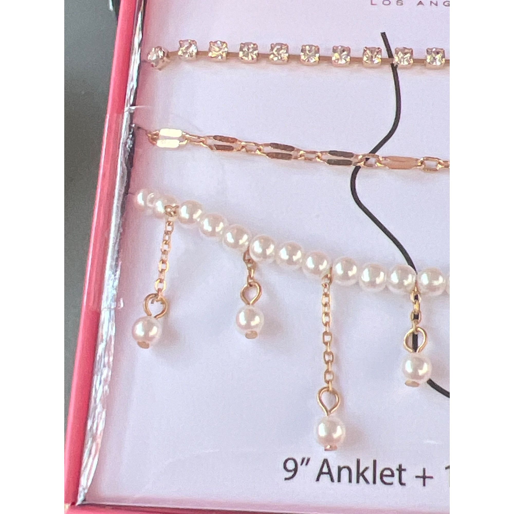 Laundry by Shelli Segal Laundry Shelli Segal Anklet Trio Set Pearls Gold Chains 9" + Size ONE SIZE - 2 Thumbnail