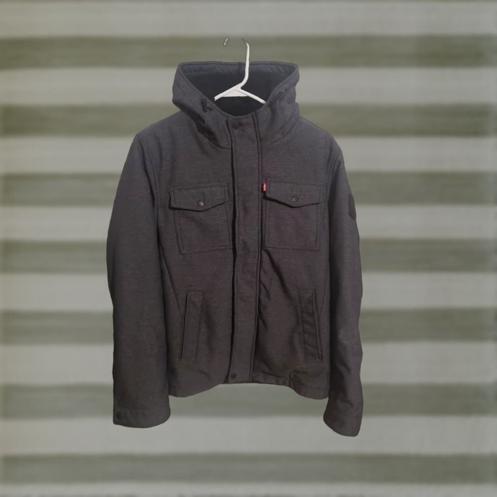 Levi's Levi's Trucker Jacket Hooded Lined Faux Sherpa Grey Small Men's Denim Jacket" Size US S / EU 44-46 / 1 - 1 Thumbnail