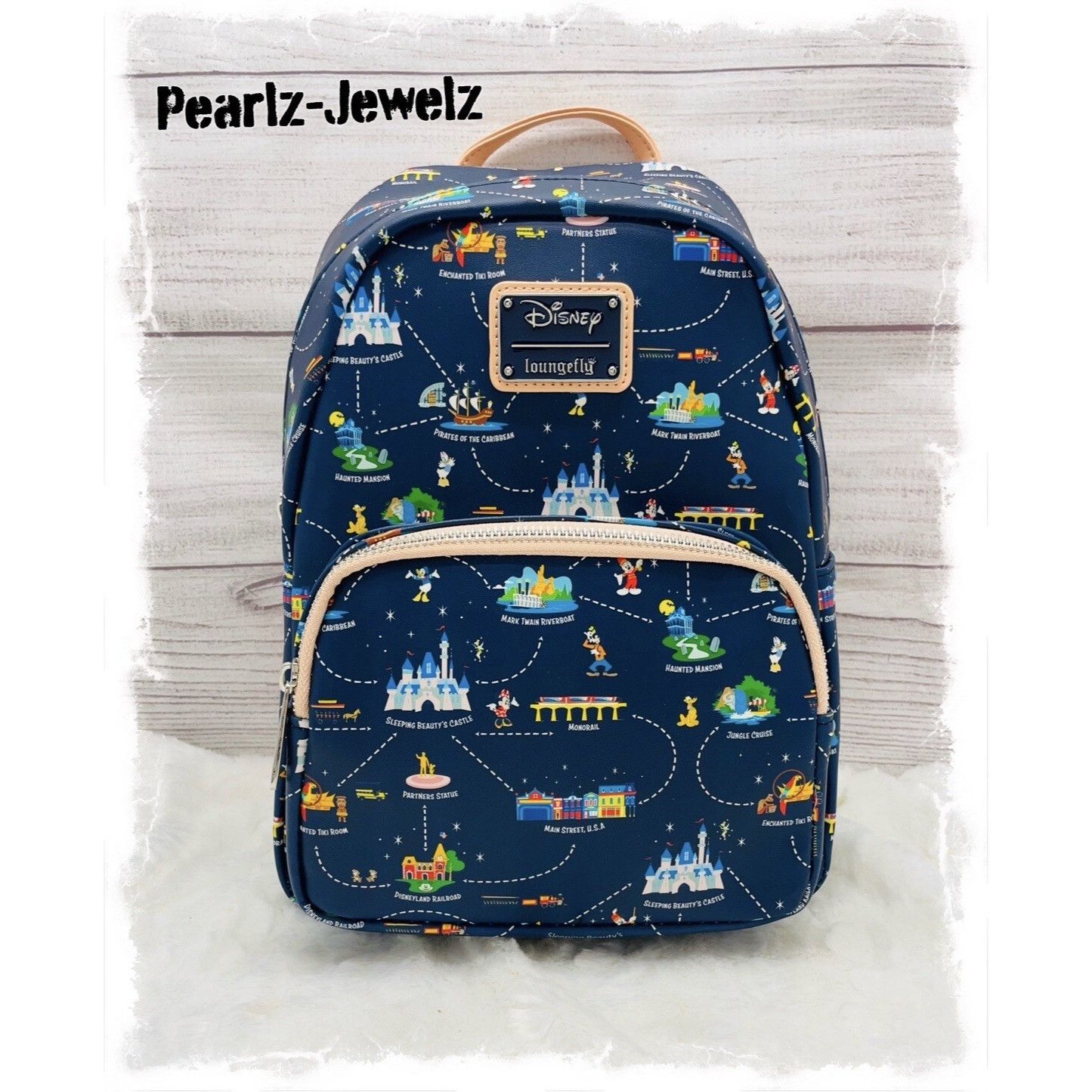 Disney Loungefly Disneyland 65th Anniversary Map Convertible Mini B Size ONE SIZE - 1 Thumbnail