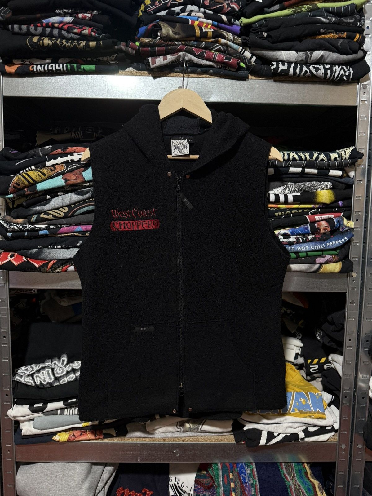 West Coast Choppers Vintage 90’s West Coast Choppers Flame Hooded Vest Y2K Hype Size US M / EU 48-50 / 2 - 2 Thumbnail