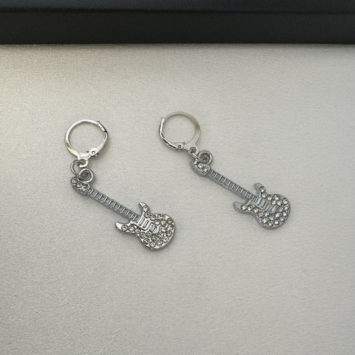 Other CZ Guitar Dangle Drop Earrings for Women Men Size ONE SIZE - 1 Thumbnail