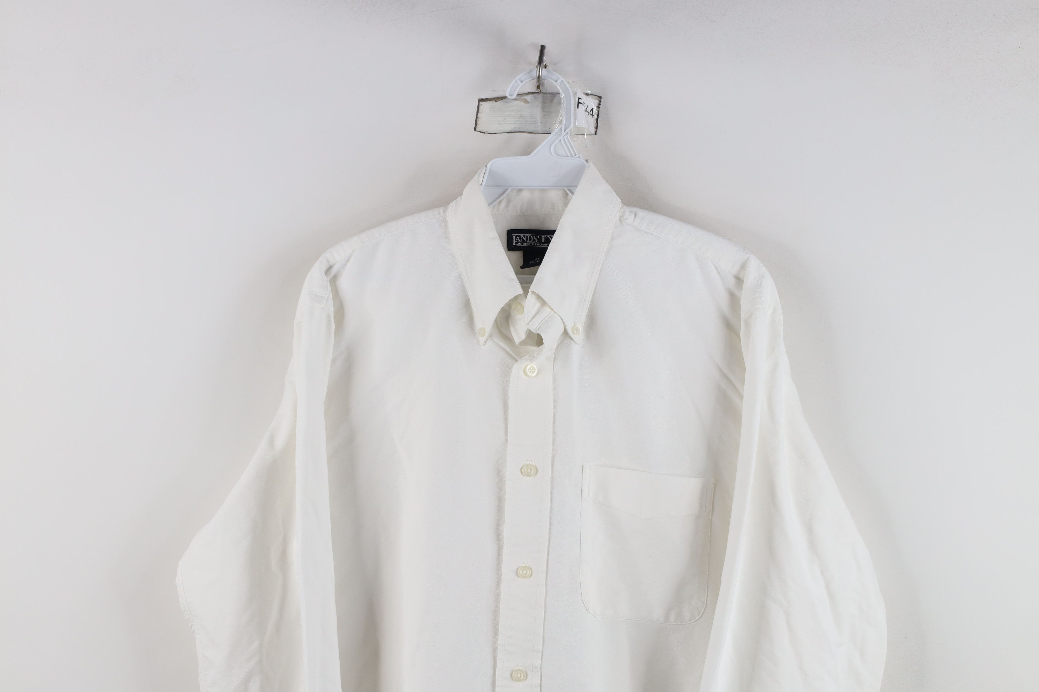 Lands' End Vintage 90s Lands End Collared Button Down Shirt White Size US M / EU 48-50 / 2 - 2 Thumbnail