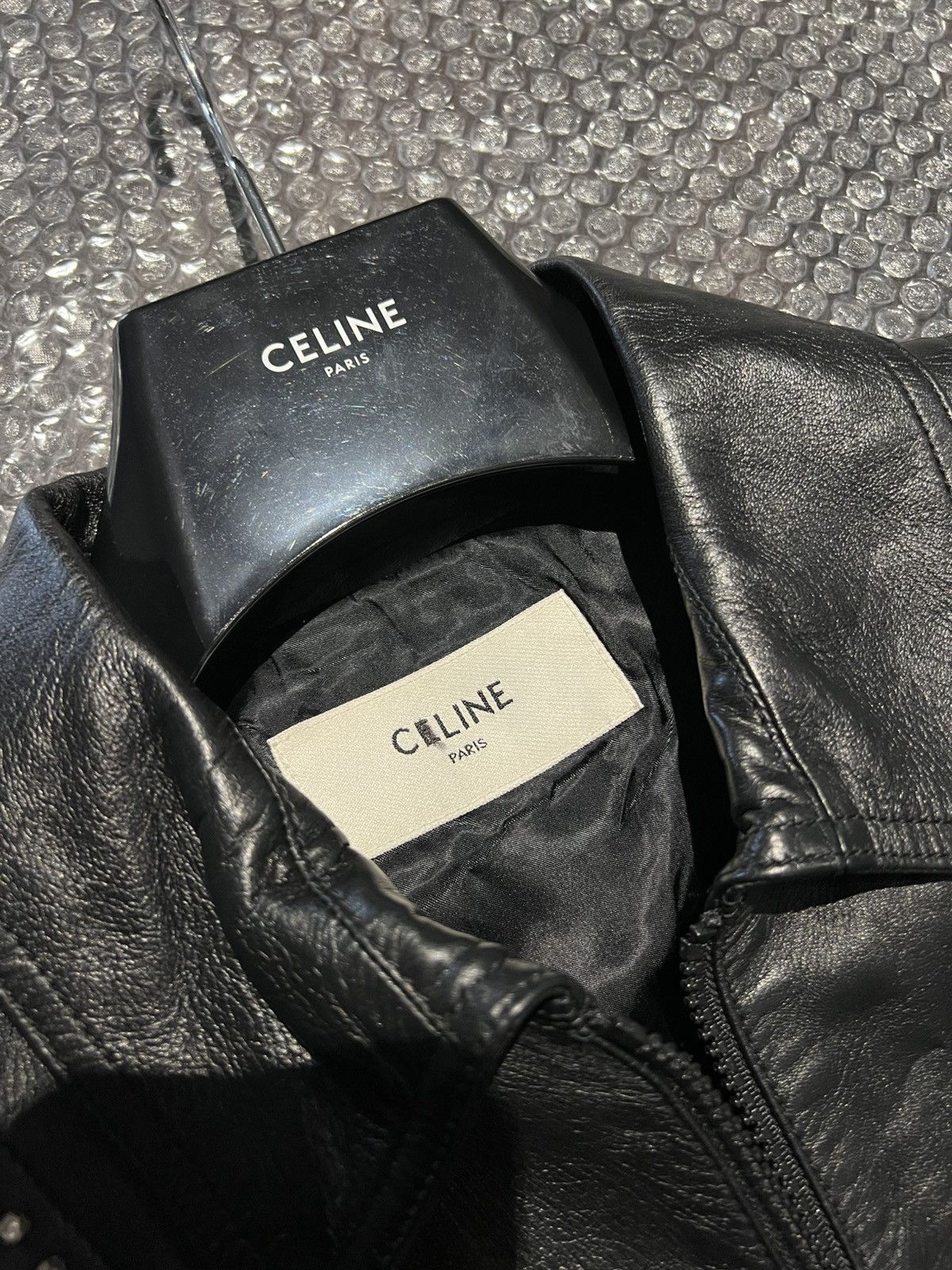 Celine × Hedi Slimane Celine by Hedi Slimane 19SS Rhinestones Leather Jacket Size US L / EU 52-54 / 3 - 6 Thumbnail