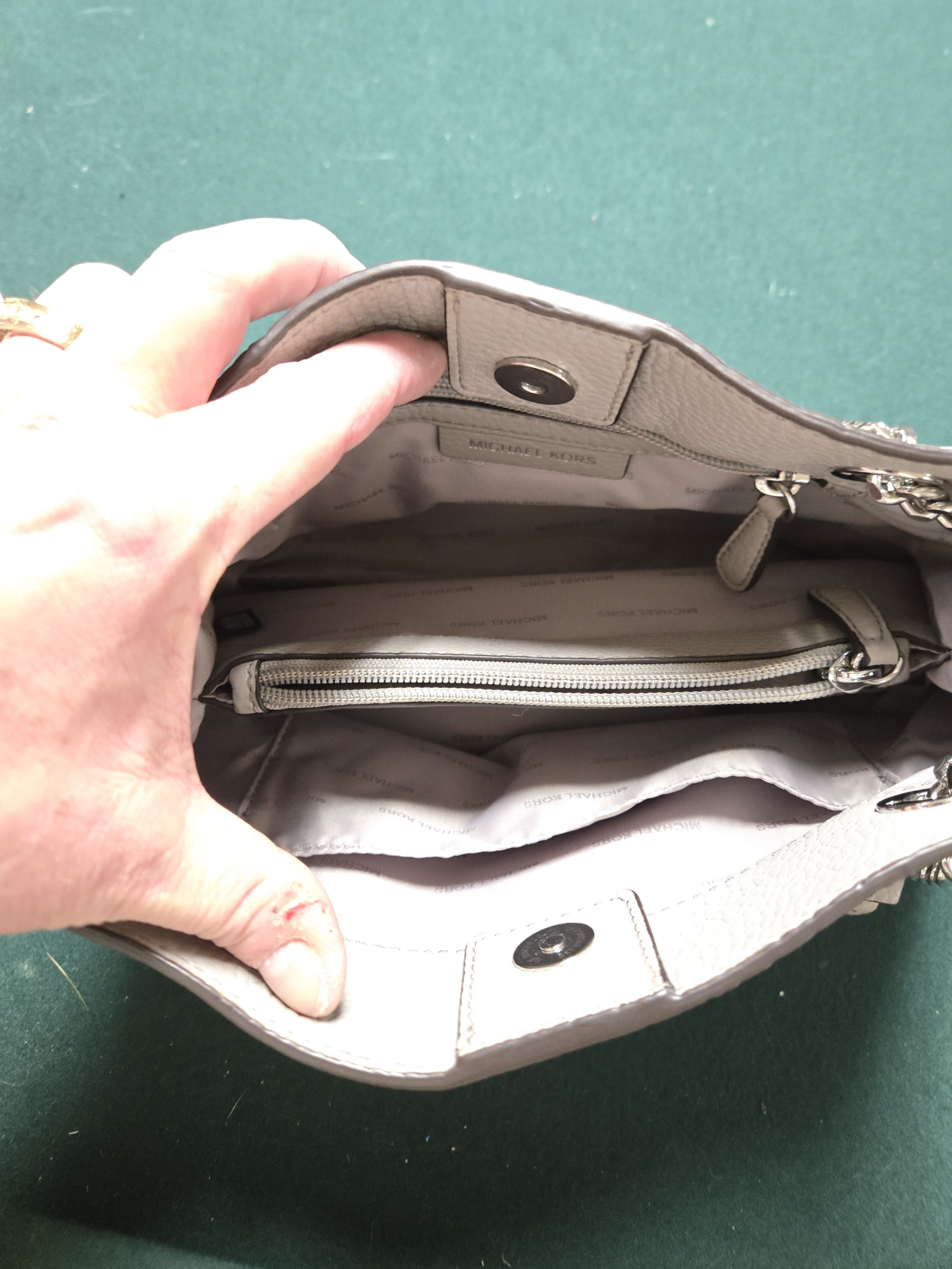 Michael Kors Michael Kors Soft Gray Satchel Handbag Size ONE SIZE - 3 Thumbnail