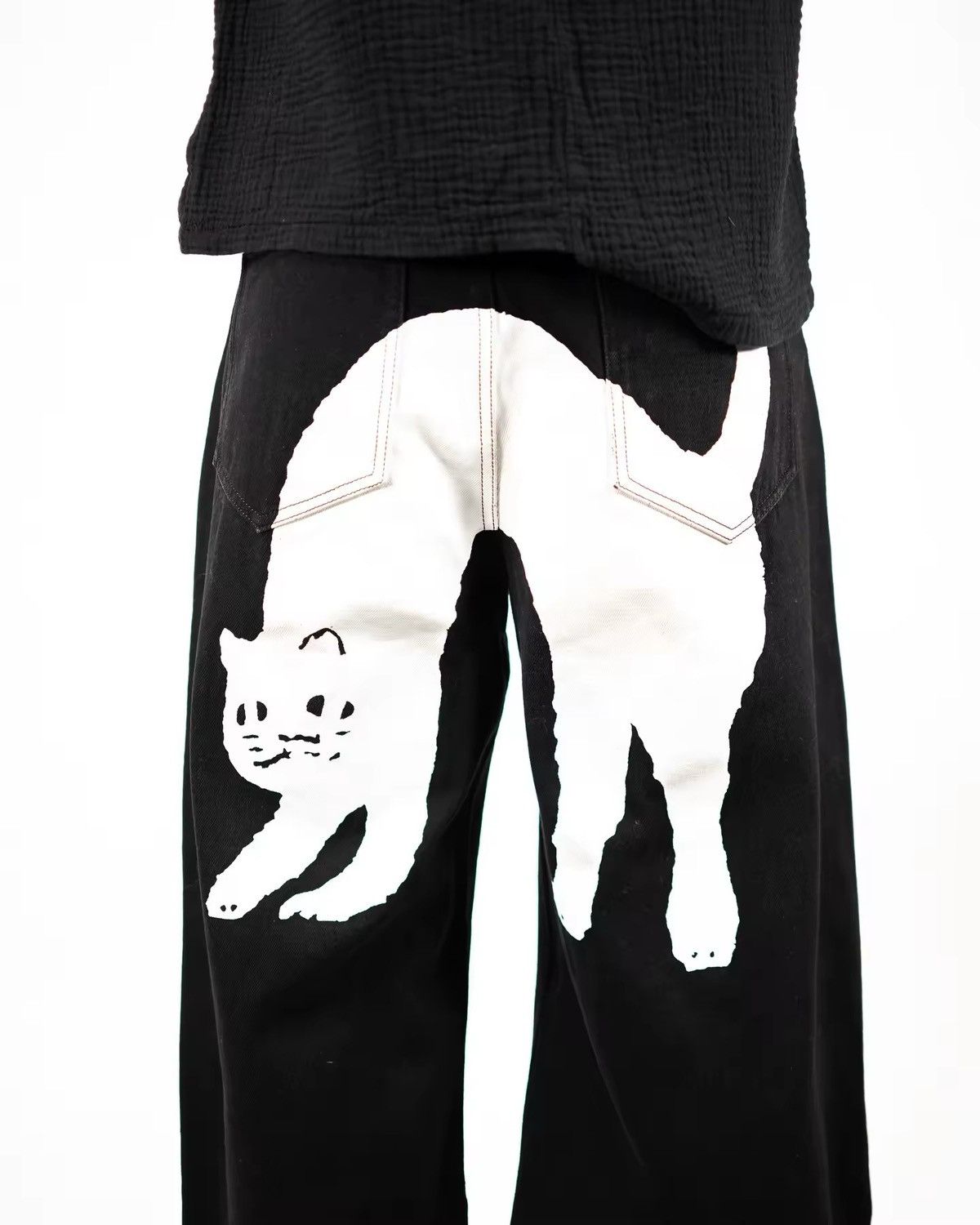 Other Hip Hop Straight Leg Streetwear Embroidered Jeans Size US 32 / EU 48 - 2 Thumbnail