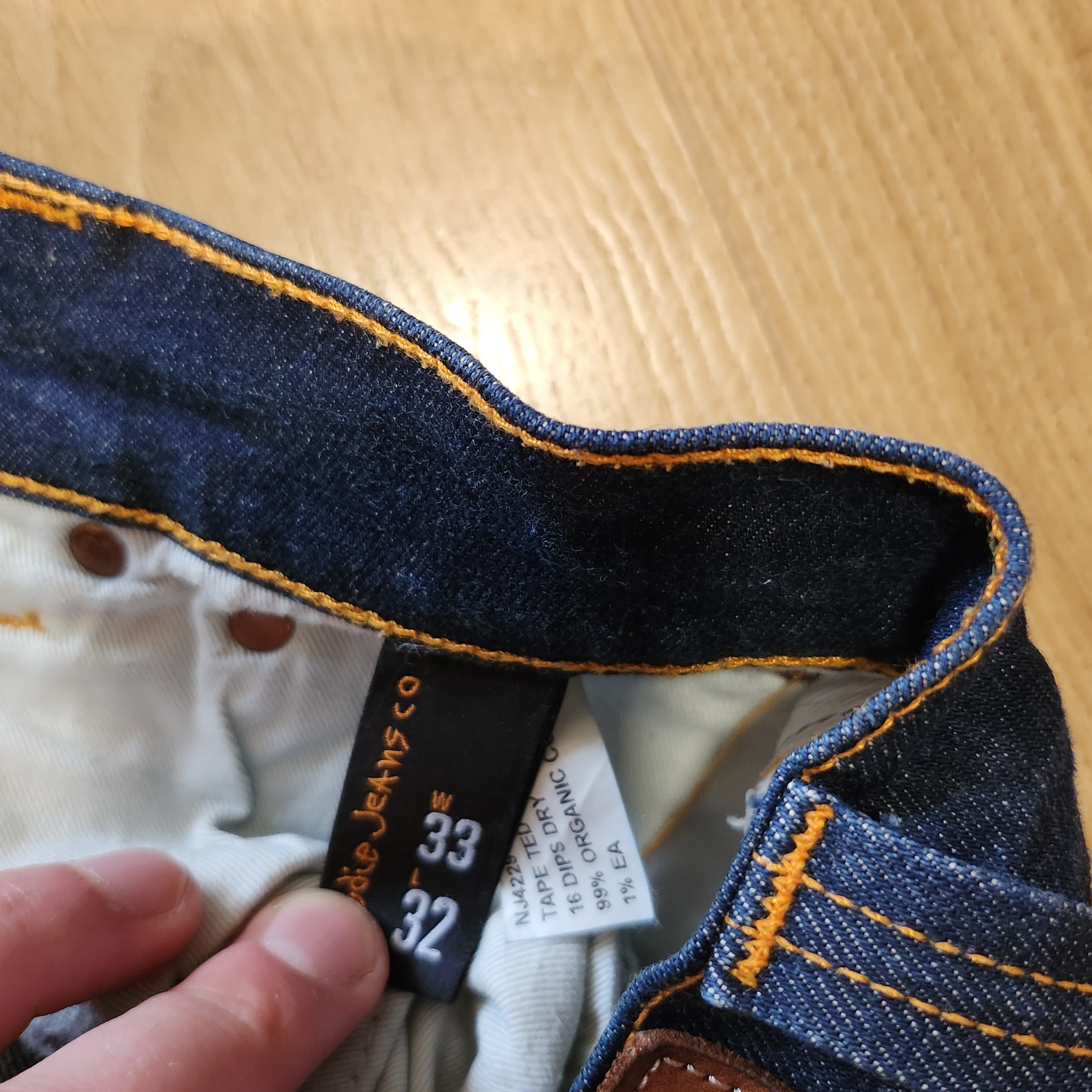 Nudie Jeans Tape Ted 33x32 Blue Denim Size US 33 - 4 Thumbnail