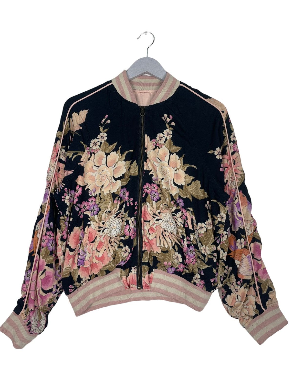 Japanese Brand 💥SUKAJAN SAKURA FLORAL REVERSIBLE ZIPPER JACKET Size M / US 6-8 / IT 42-44 - 2 Thumbnail