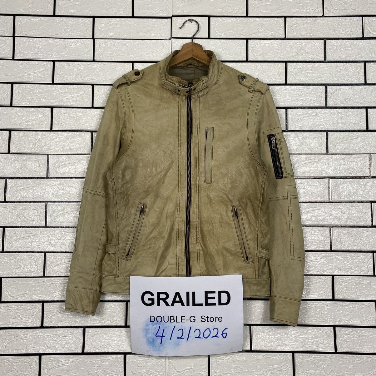 Japanese Brand 📌Vintage Cafe Racer Leather Jacket GGPX Issey Miyake Size US M / EU 48-50 / 2 - 1 Thumbnail